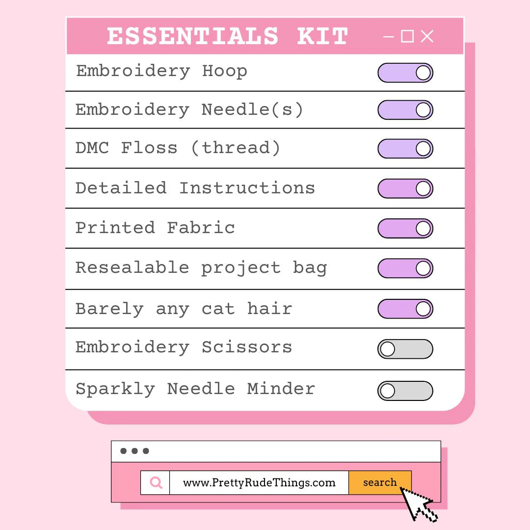6" Embroidery Kit - Home Is Where You Poop Comfortably - Beginner Friendly - Image 5