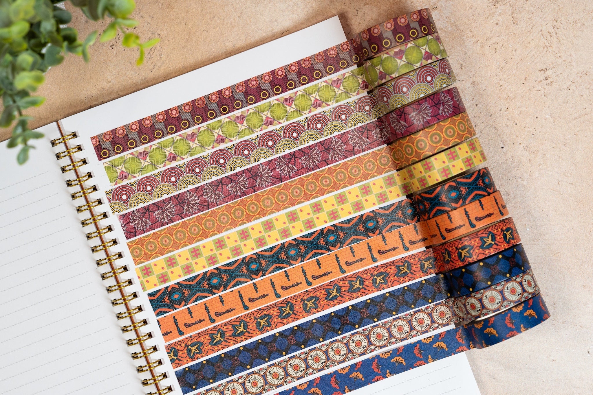 African Print Washi Tape - Red and Yellow (Ankara) - Image 4