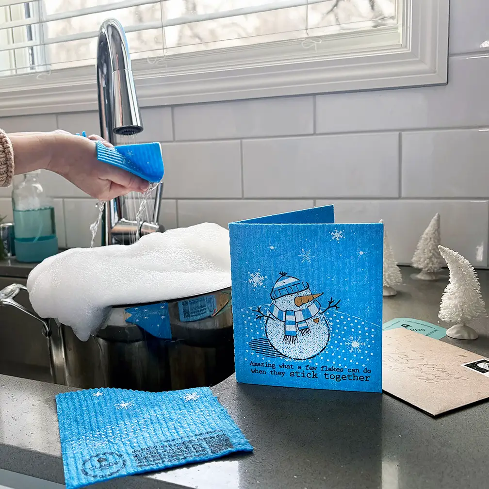 Amazing what a few Flakes Can Do Together Greeting Card Turns Into a Swedish Sponge Cloth | Soak iT Up Clard - Image 2
