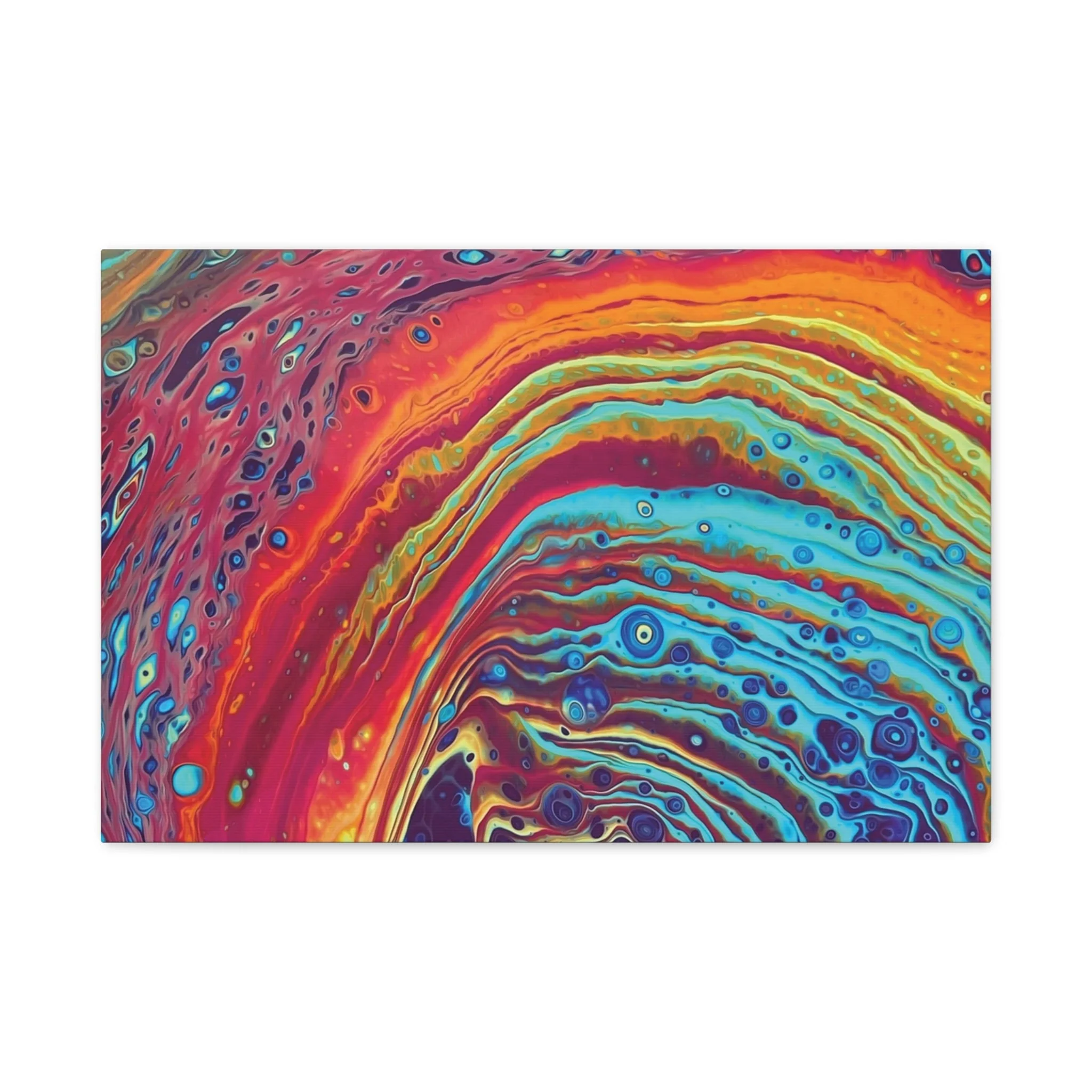 Bespattered Facade Rainbow Rings Stretched Matte Canvas Art Prints | Multiple Sizes - Image 8