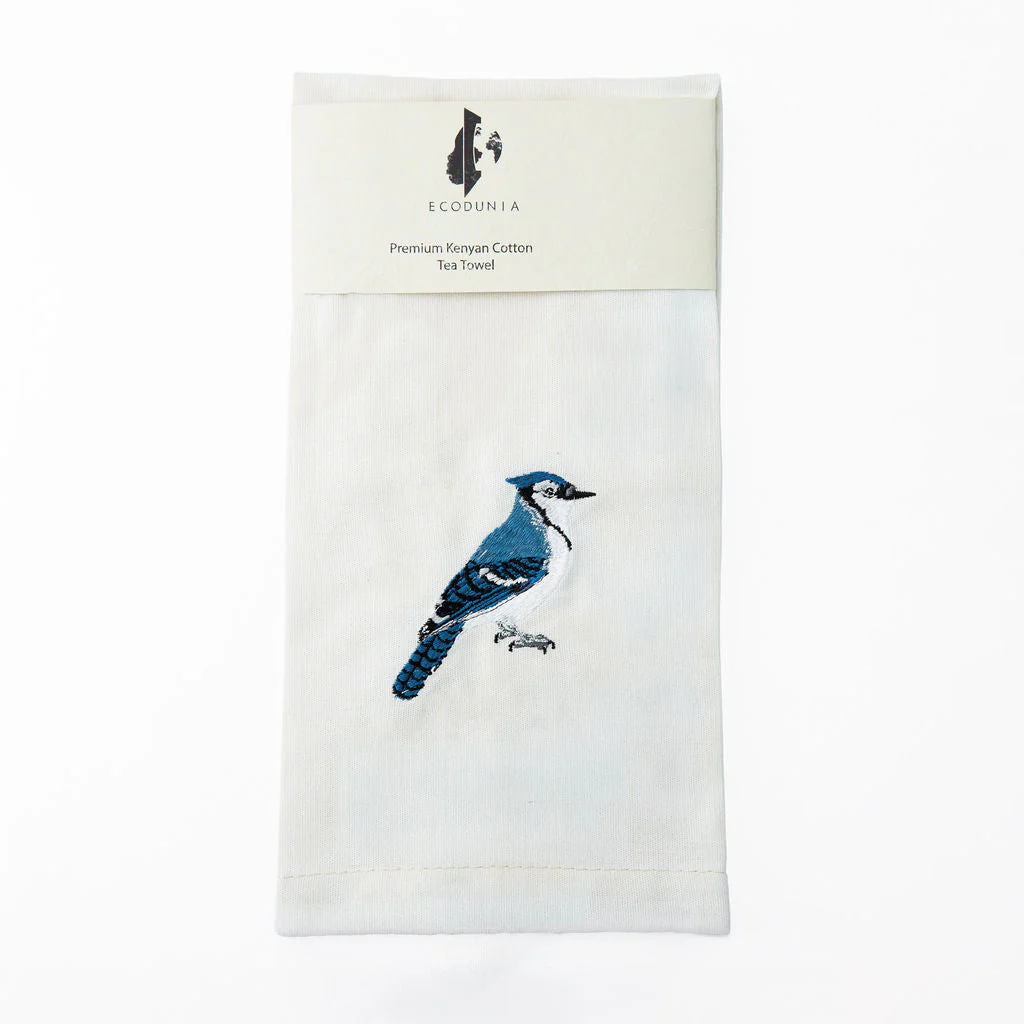 Bird Embroidered Cotton Tea Towels - Handmade Kitchen Gift - Image 20
