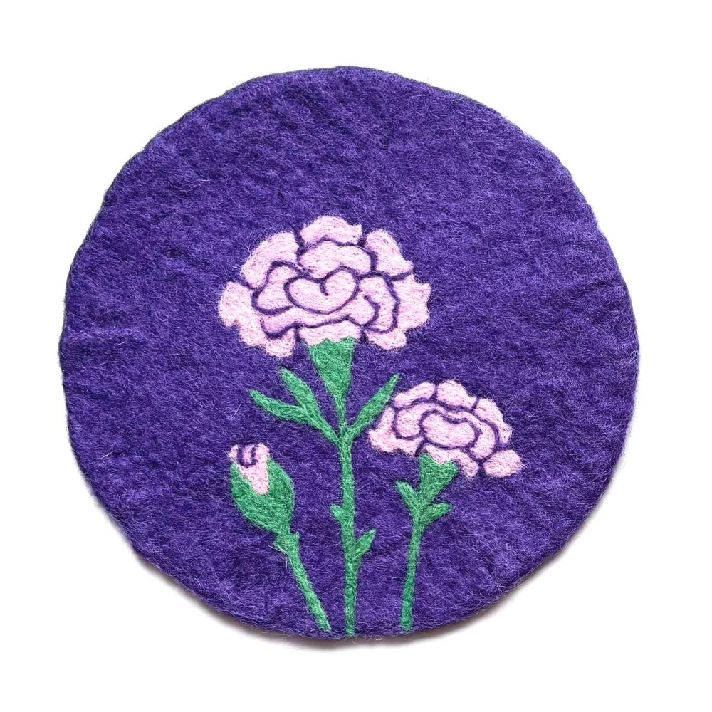 Birth Month Flower Felt Trivet - Image 2