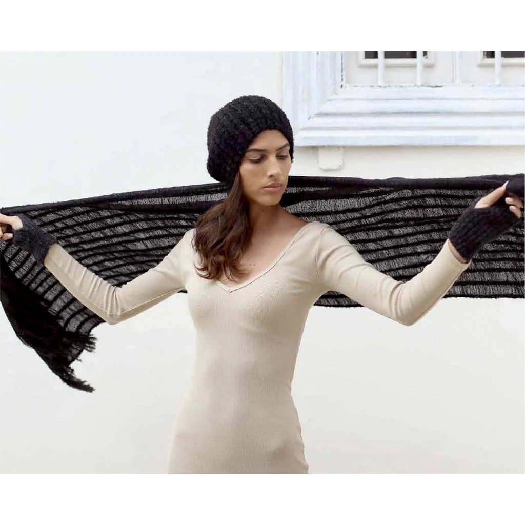 Black Minimalist Alpaca Gloves - Image 4