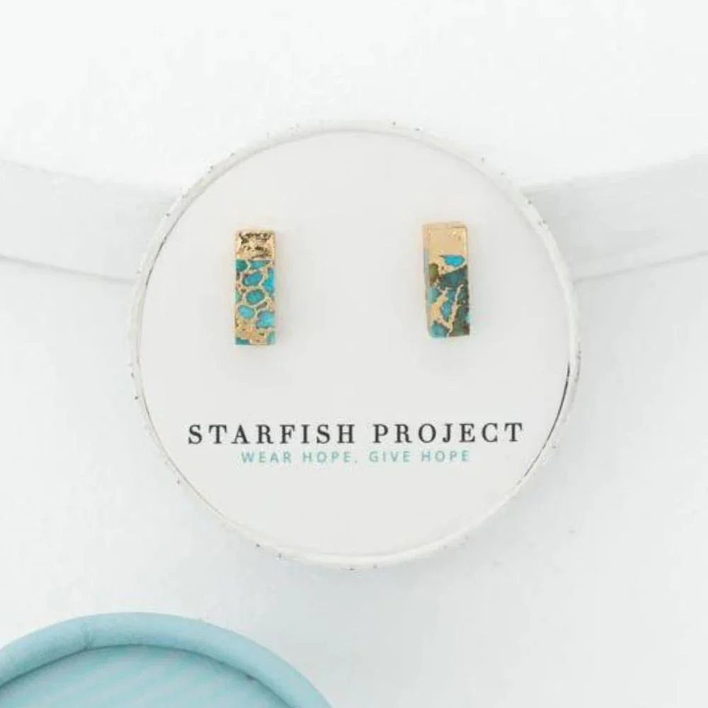 Brayden Turquoise Stud Earrings - Image 3