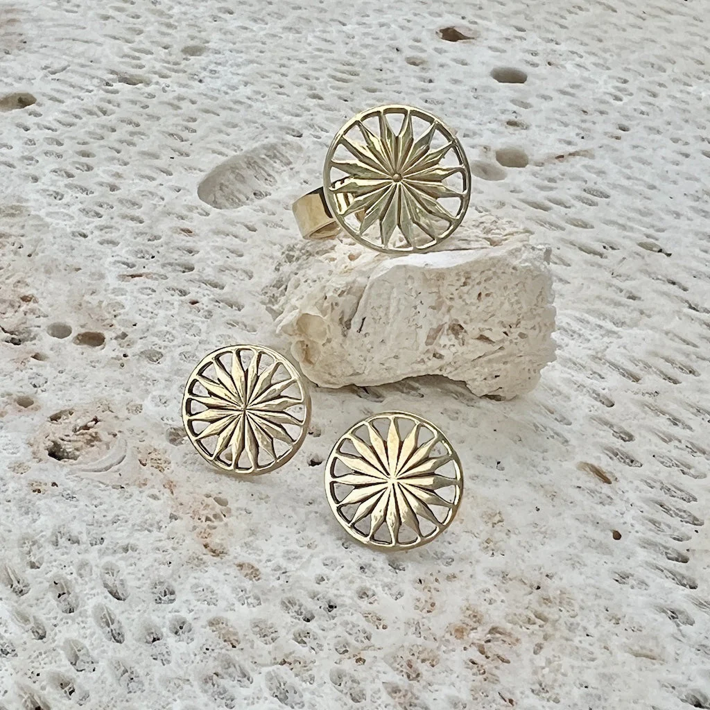 Cambodian Sunshine Stud Earrings - Image 3