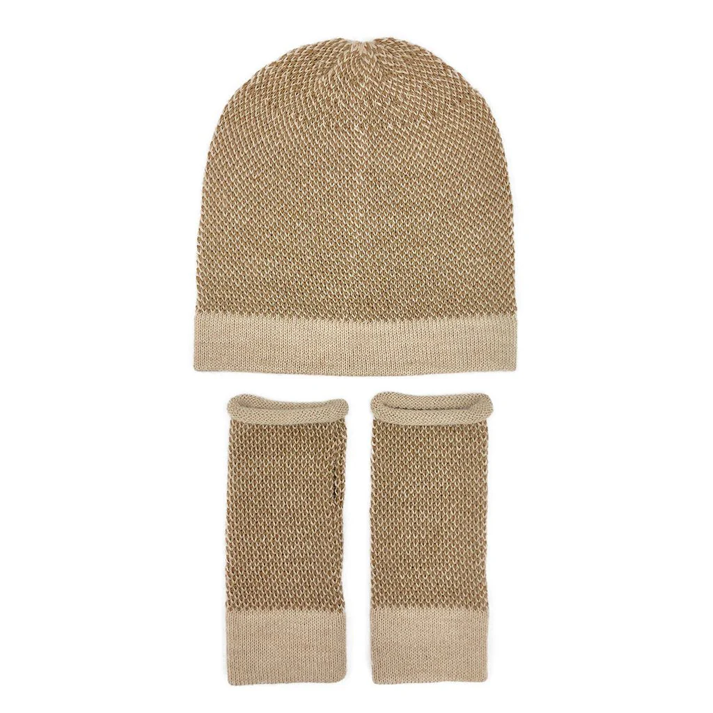 Camel Interwoven Alpaca Beanie - Image 4