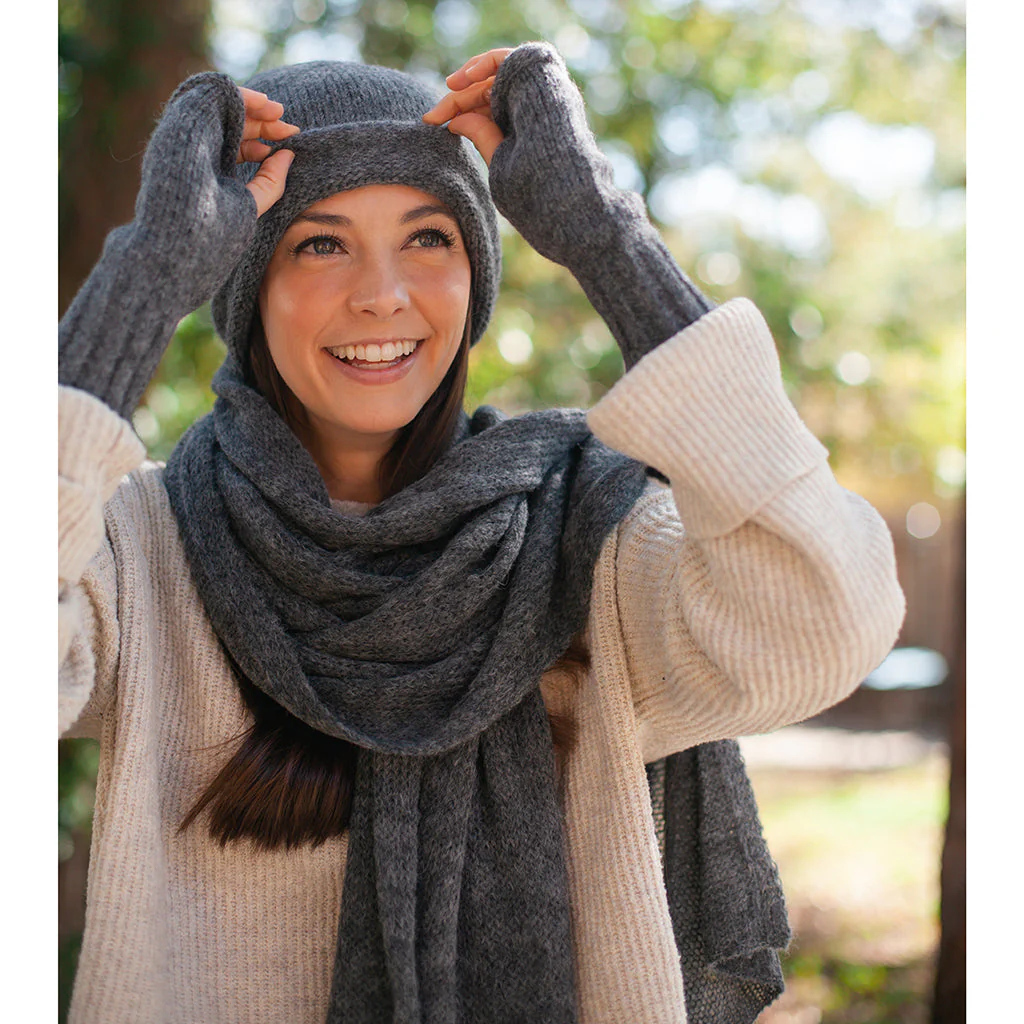 Charcoal Essential Knit Alpaca Beanie - Image 4