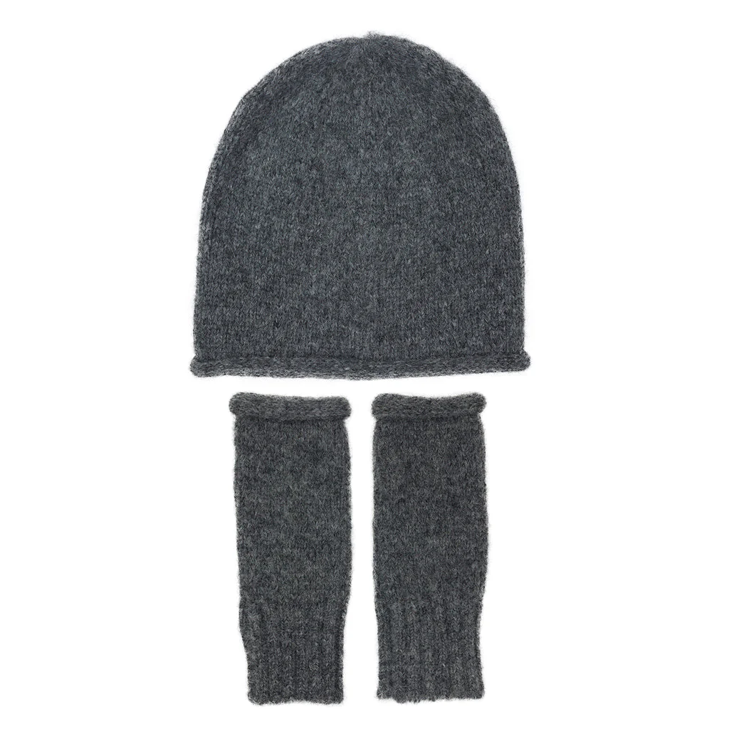 Charcoal Essential Knit Alpaca Beanie - Image 5