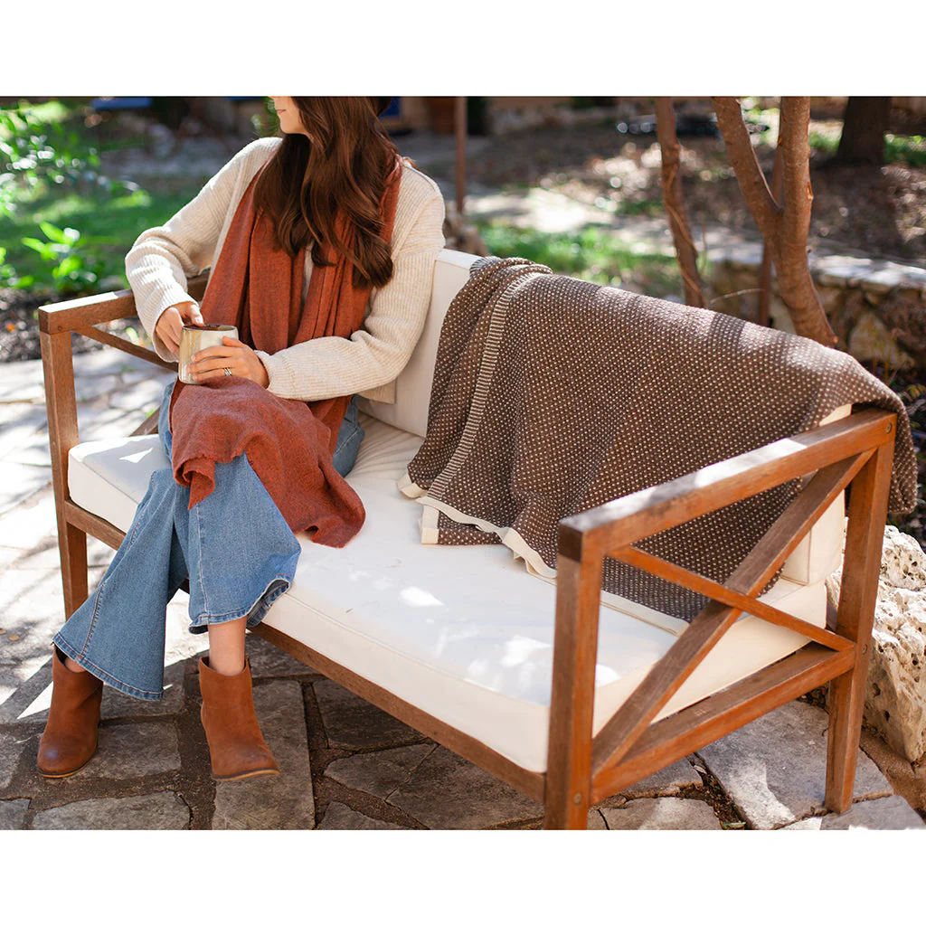 Cocoa Dot Reversible Alpaca Throw - Image 2