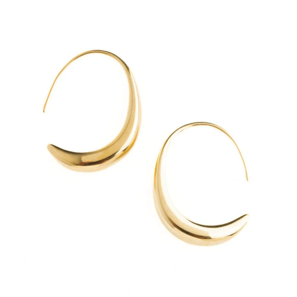 Crescent Moon Thread Drop Earrings