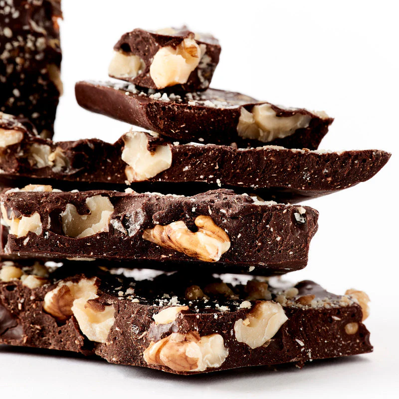 Dark Chocolate Ginger and Walnut Bark - No Gluten (4 oz)