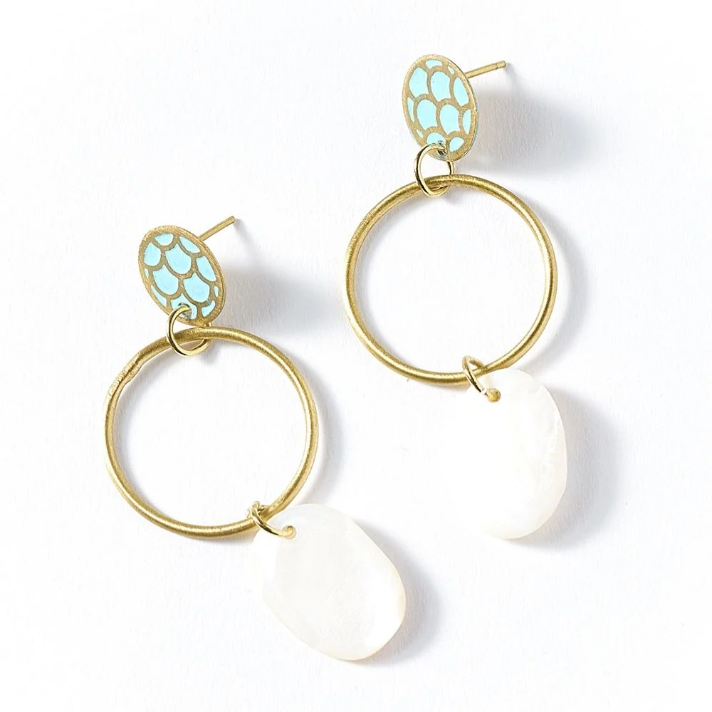 Dhavala Post Earrings - Teal Drop