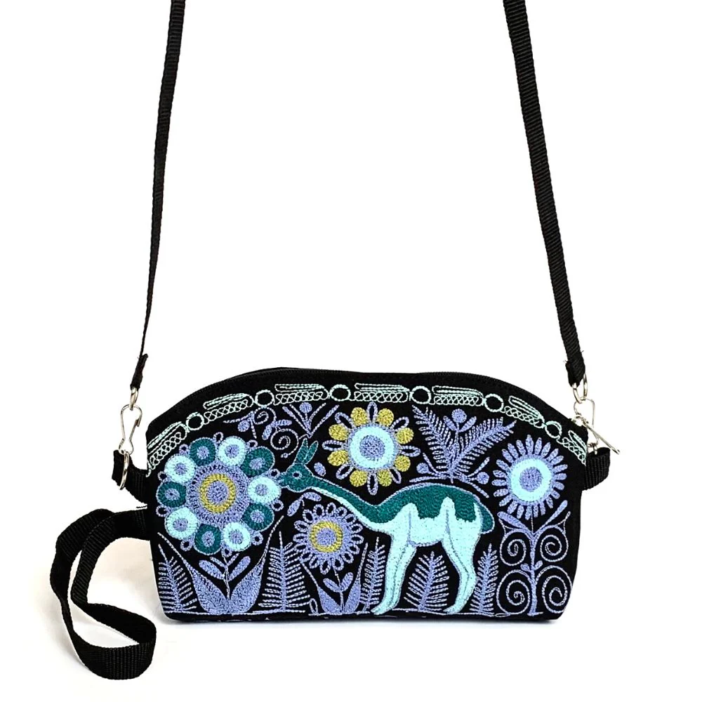 Embroidered Crossbody Pouch