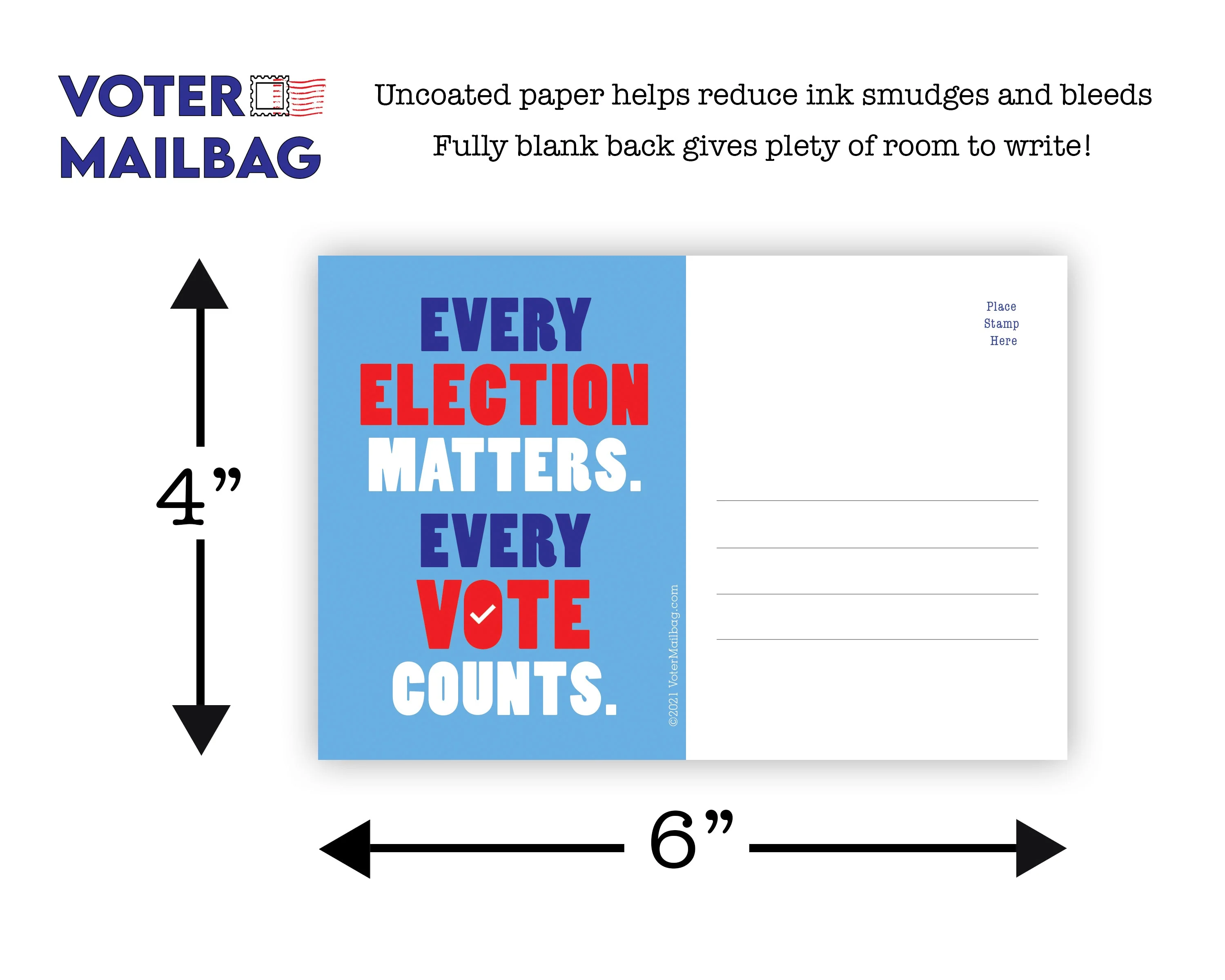 Every Election Matters – Blank 4x6 Voter Postcards | Voter Mailbag - Image 4