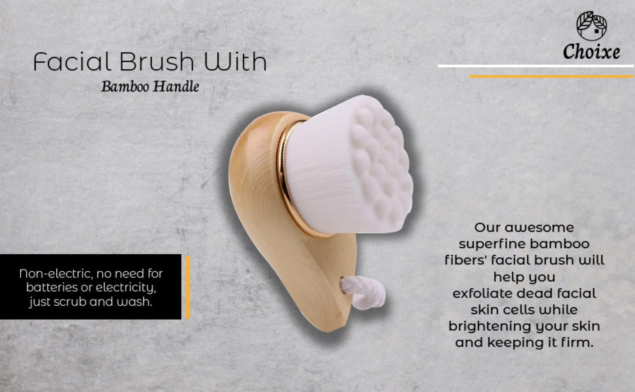 Facial Brush with Bamboo Handle - Image 4