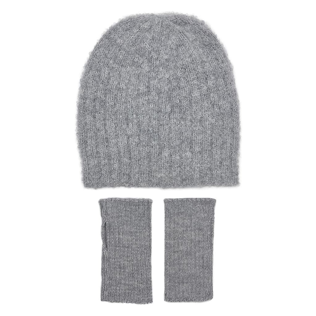 Gray Loop Knit Alpaca Beanie - Image 4