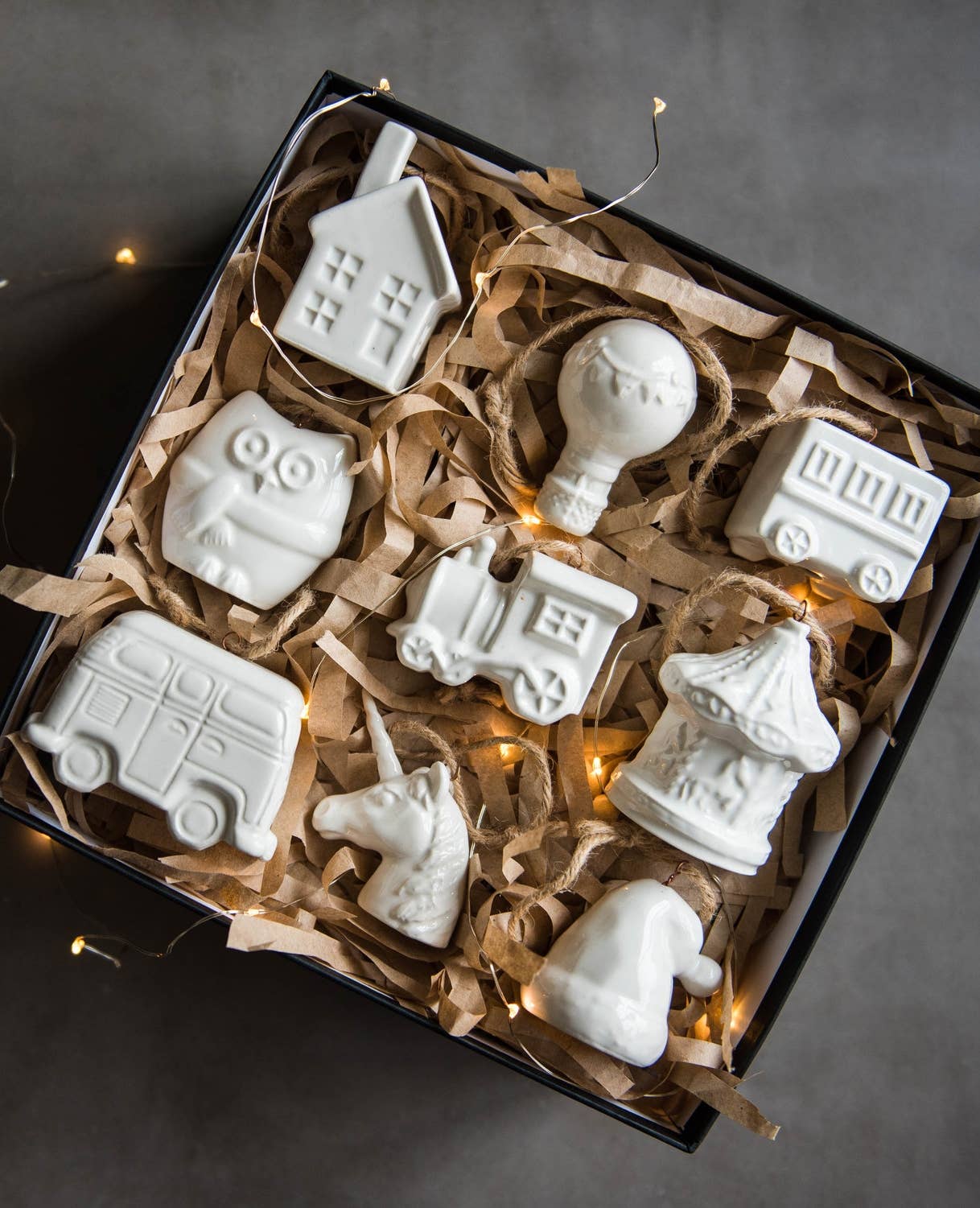 Handmade Porcelain Christmas Ornaments: Santa hat - Image 11