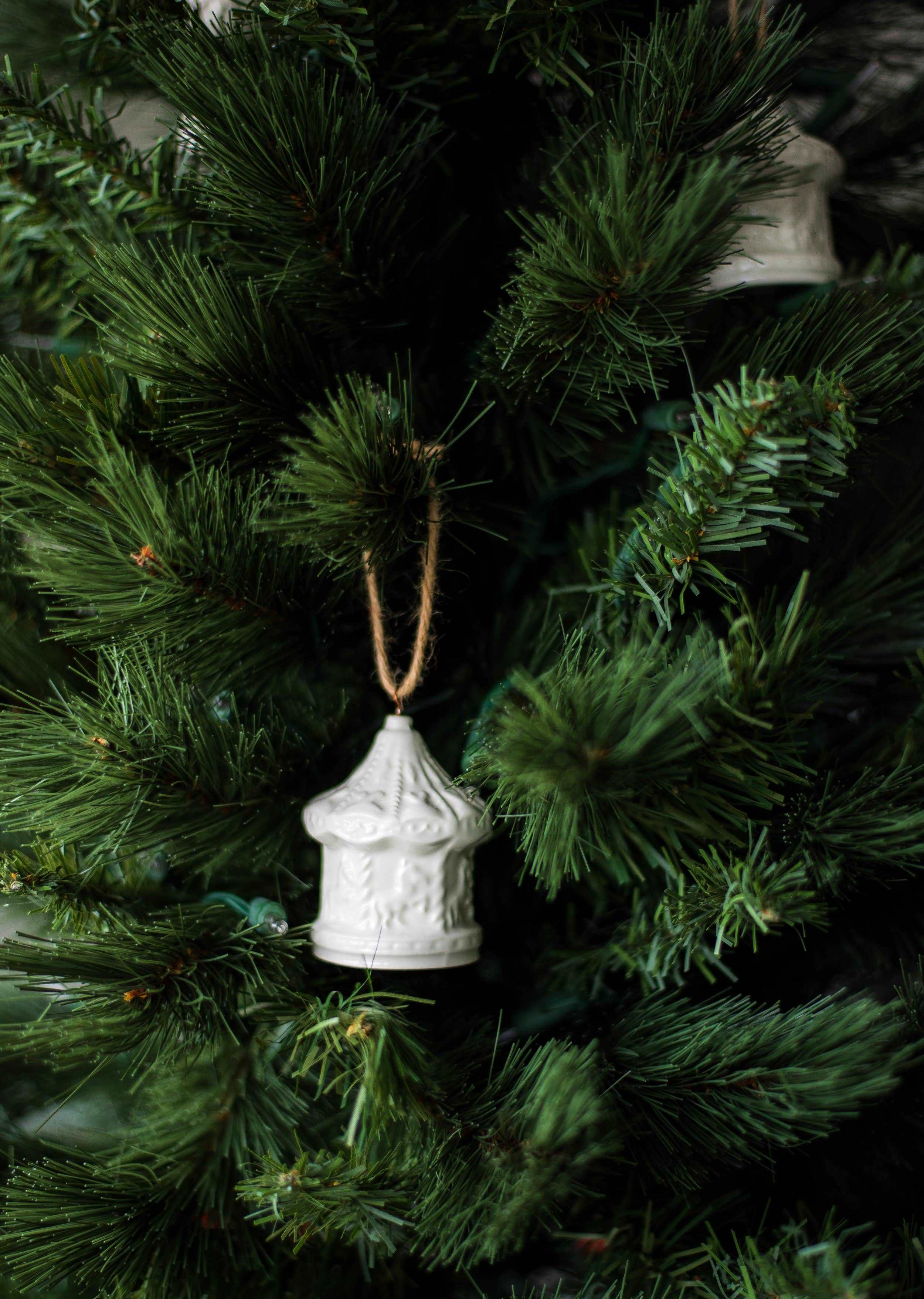 Handmade Porcelain Christmas Ornaments: Santa hat - Image 7