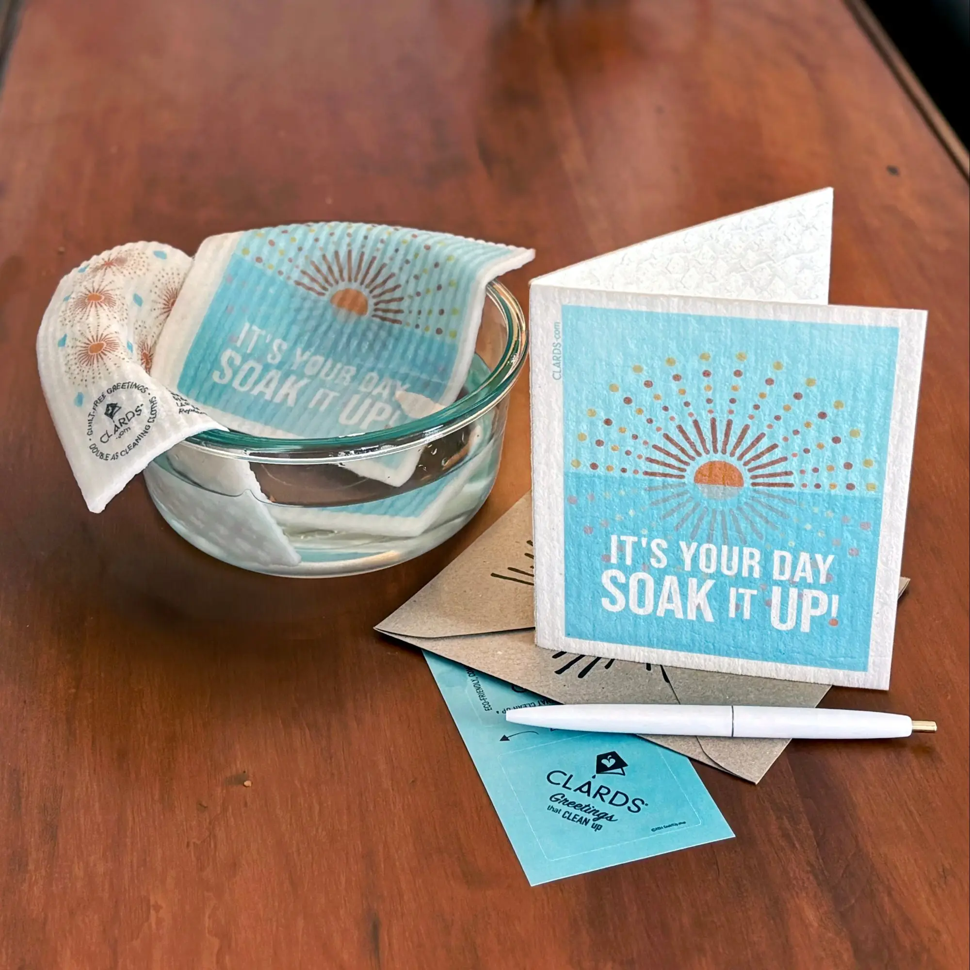 Eco-Greetings Turn Cleaning Cloths | It’s Your Day | Soak iT Up Clards® - Image 2