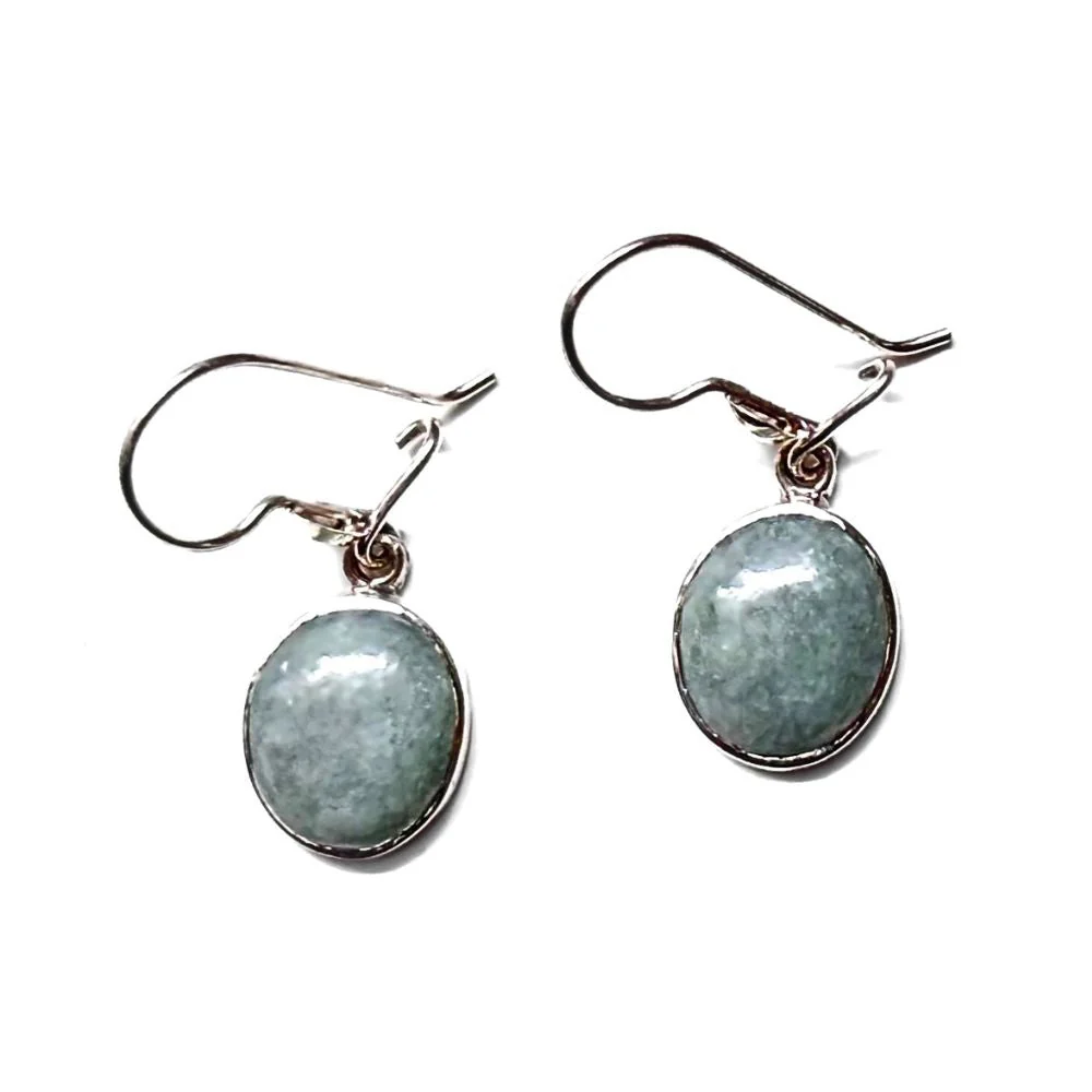 Jade and Sterling Silver Dangle Earrings - Image 3