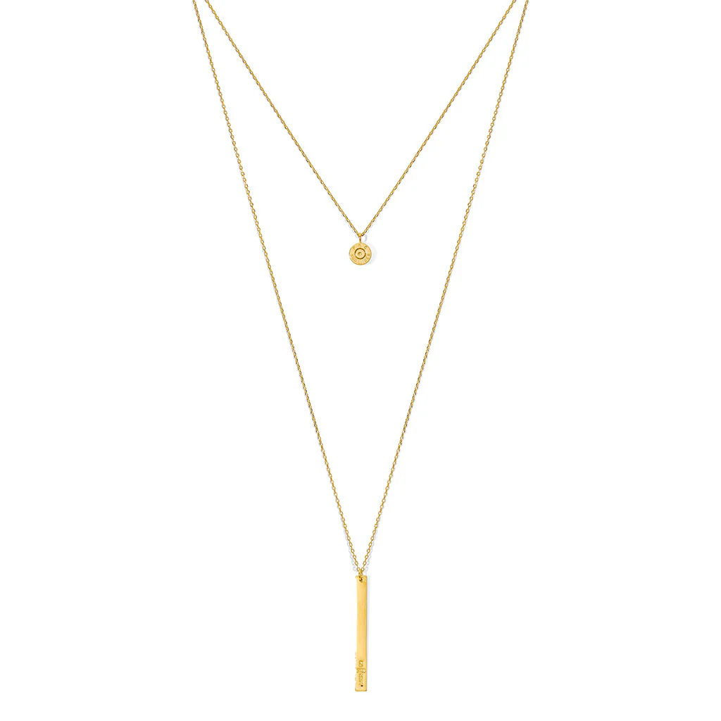 Layered Bar Bullet Necklace