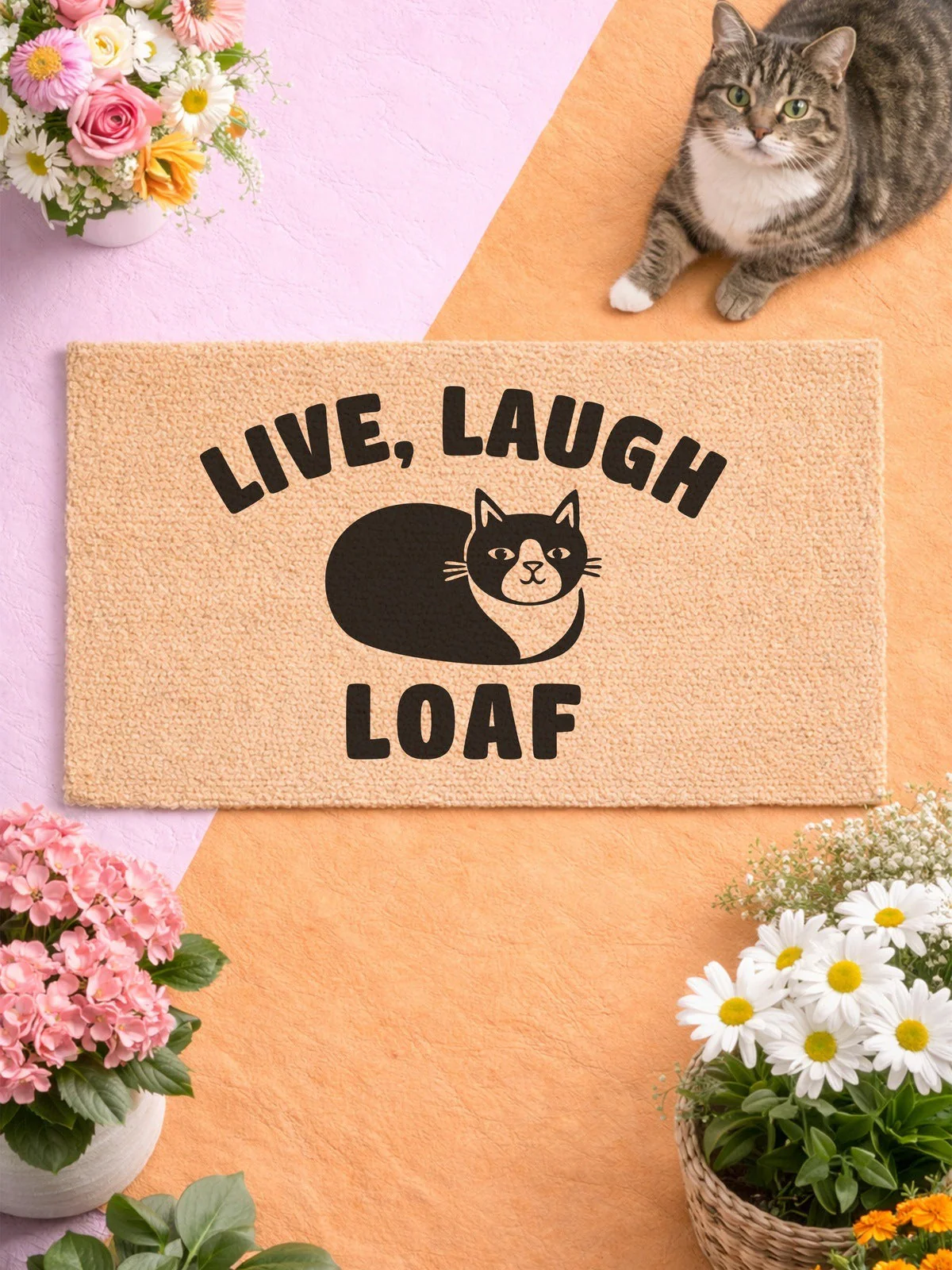 Live Laugh Loaf Cat Doormat