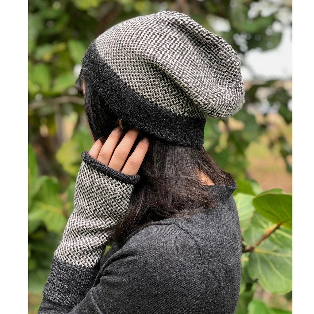 Midnight Interwoven Alpaca Beanie - Image 2