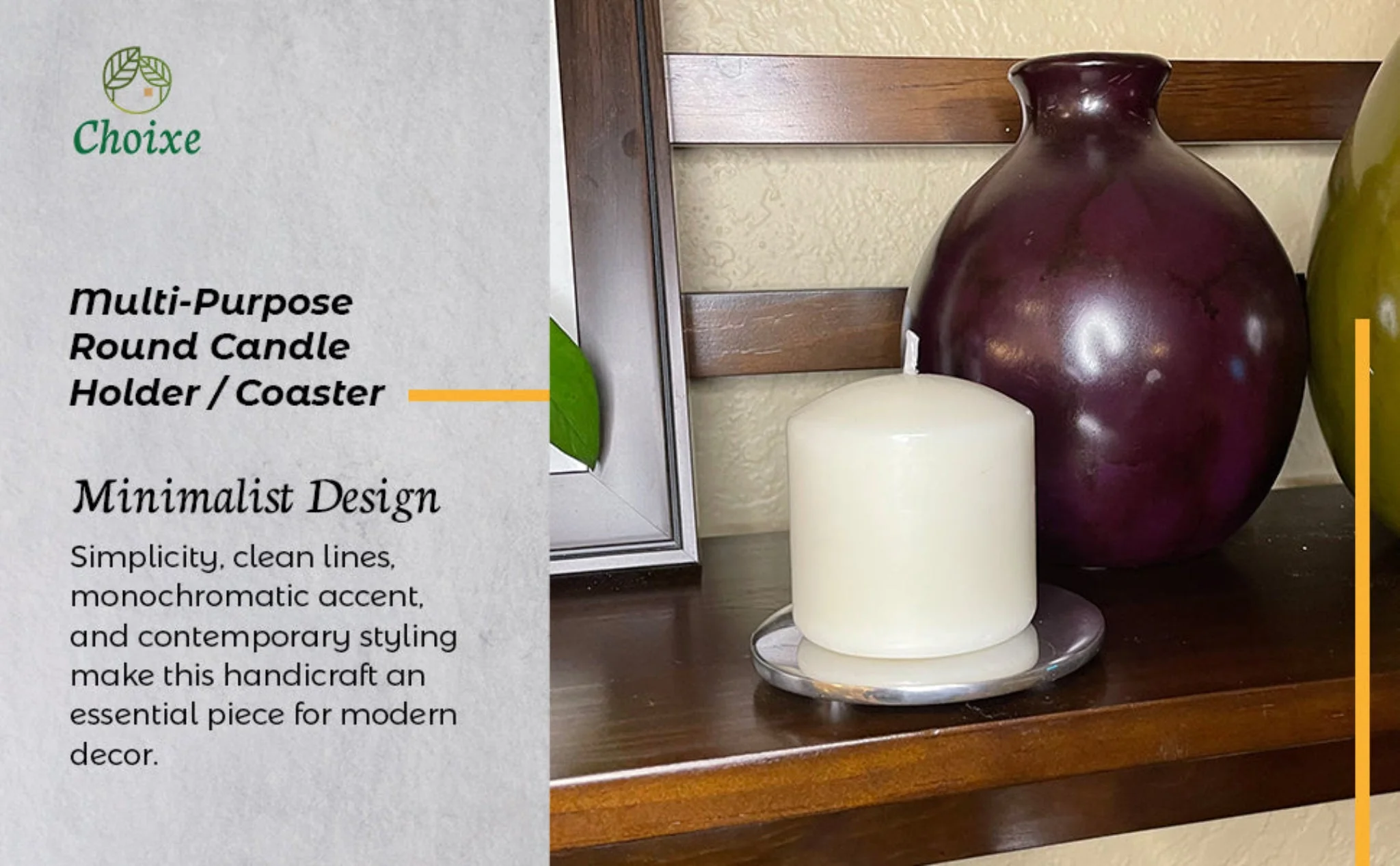 Multi-Purpose Round Candle Holder / Coaster - Image 3