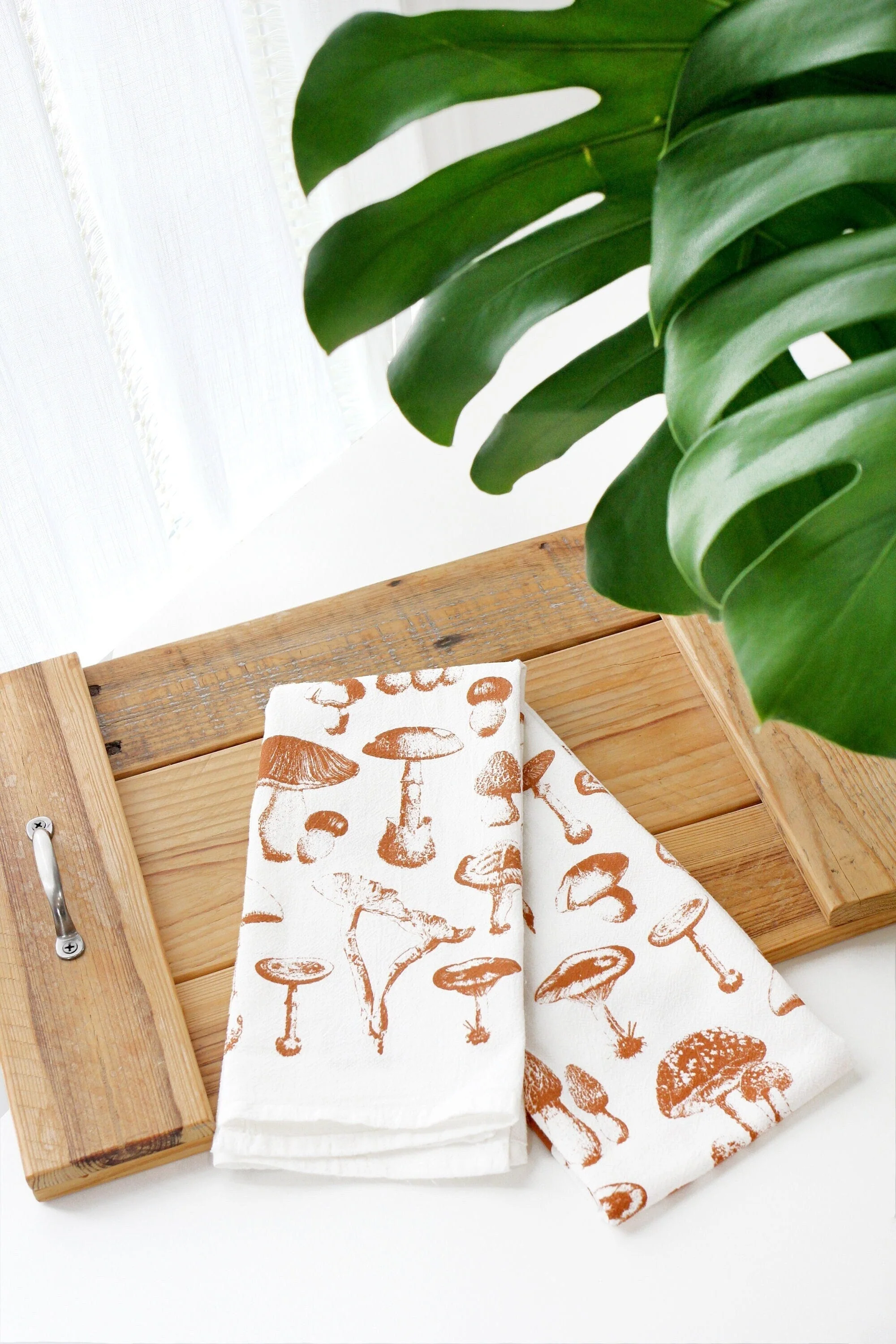 Mushroom Pattern Tea Towel
