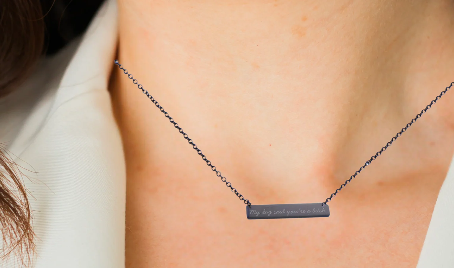 Funny Bar Necklace | My Dog Said/My Cat Said You're a Bi*ch | Pet Lover Gift