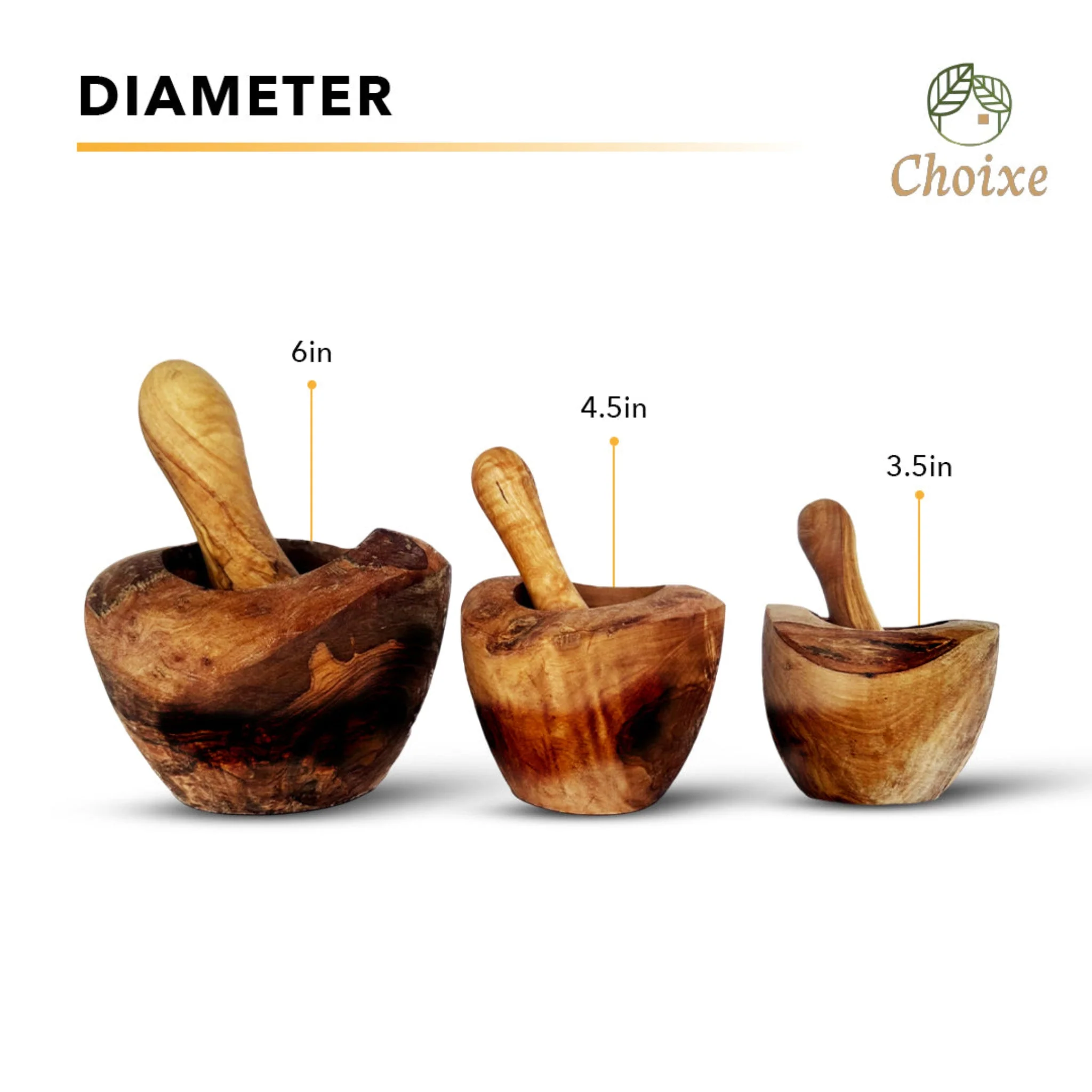 Olive Wood Rustic Mortar and Pestle - Image 10