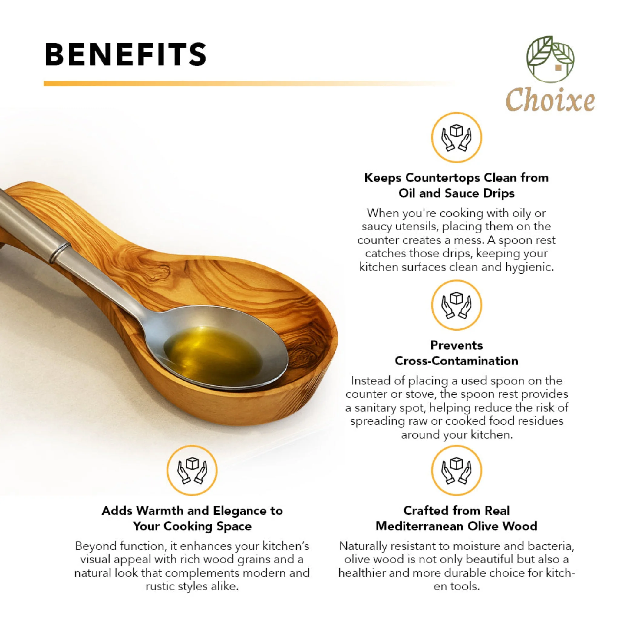 Olive Wood Spoon Rest - Image 4
