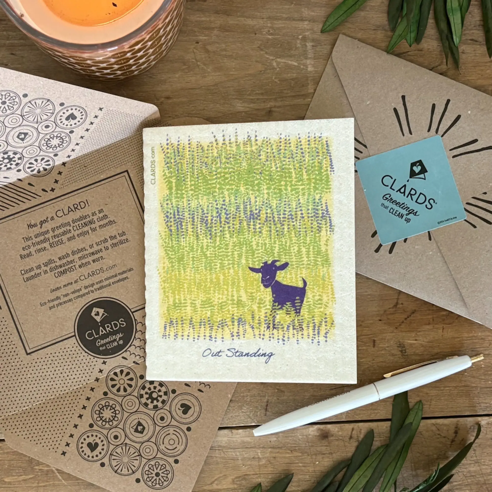 Eco-Greetings Turn Cleaning Cloths-Out Standing Goat | Soak iT Up Clards® - Image 4