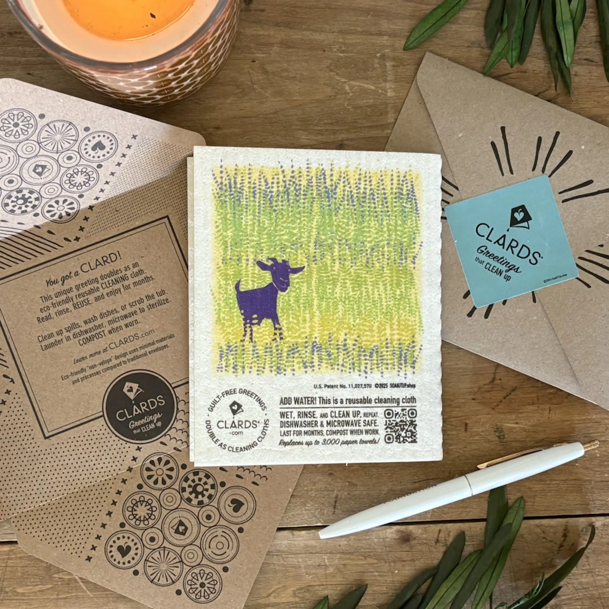 Eco-Greetings Turn Cleaning Cloths-Out Standing Goat | Soak iT Up Clards® - Image 5