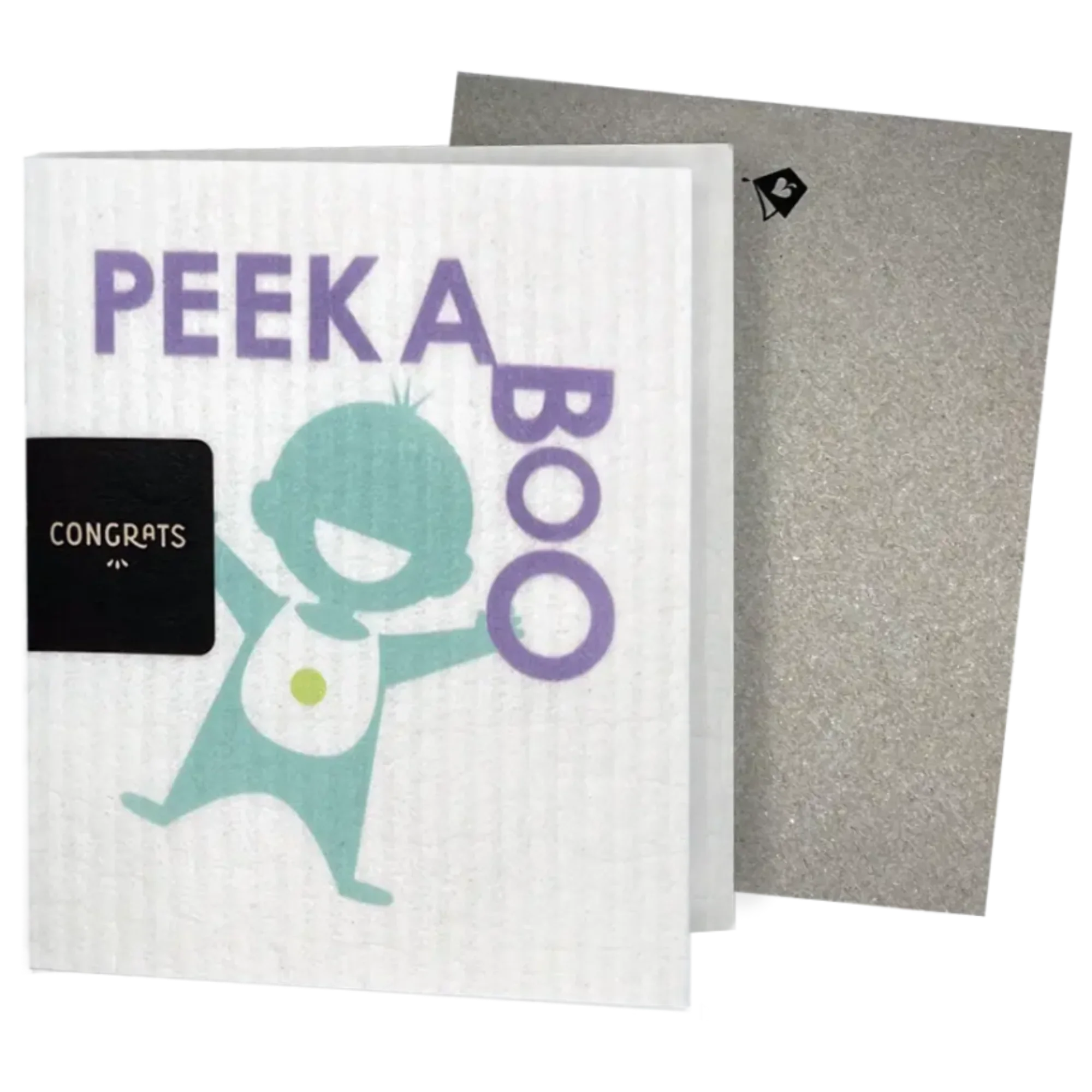 Peak a Boo So Big Baby Greeting Card Turns Into a Swedish Sponge Cloth | Soak iT Up Clard®