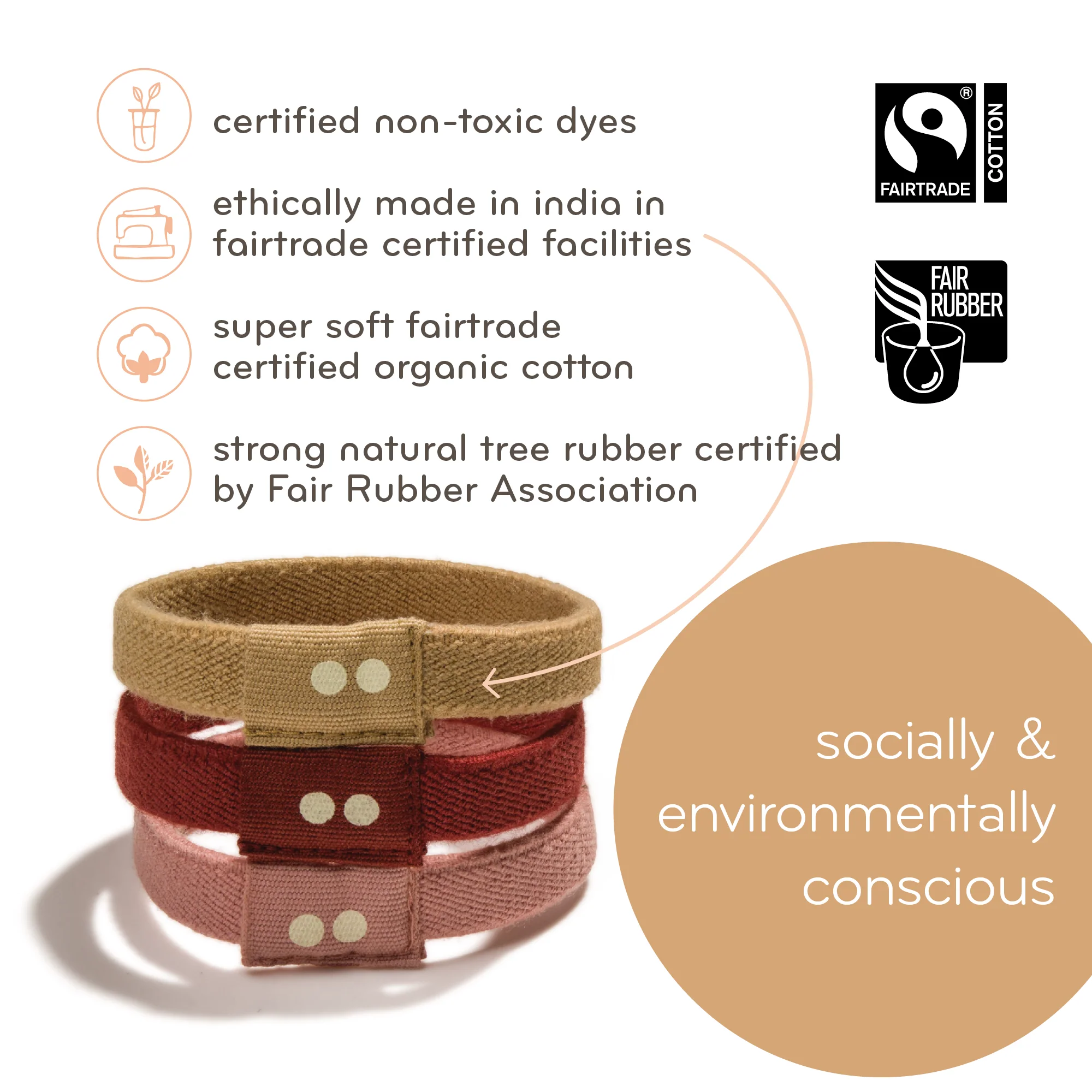 Plastic-free Flat Hair Ties - Black - Image 5