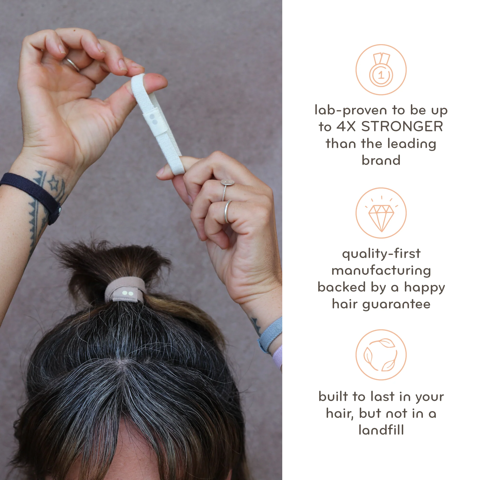 Plastic-free Flat Hair Ties - Classics - Image 4