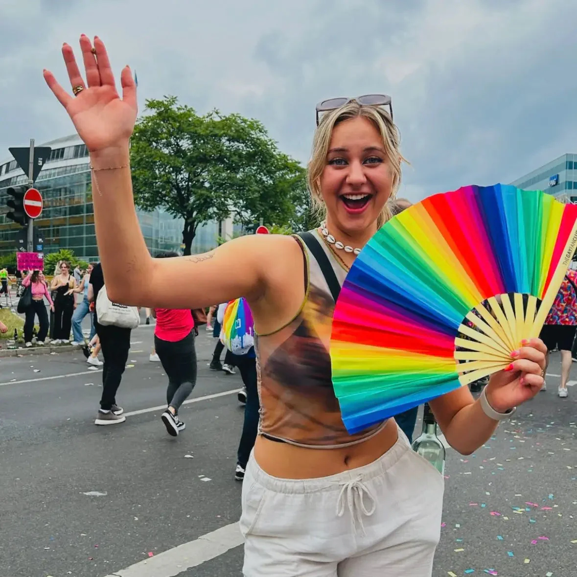 Rainbow Folding Fan - Image 4
