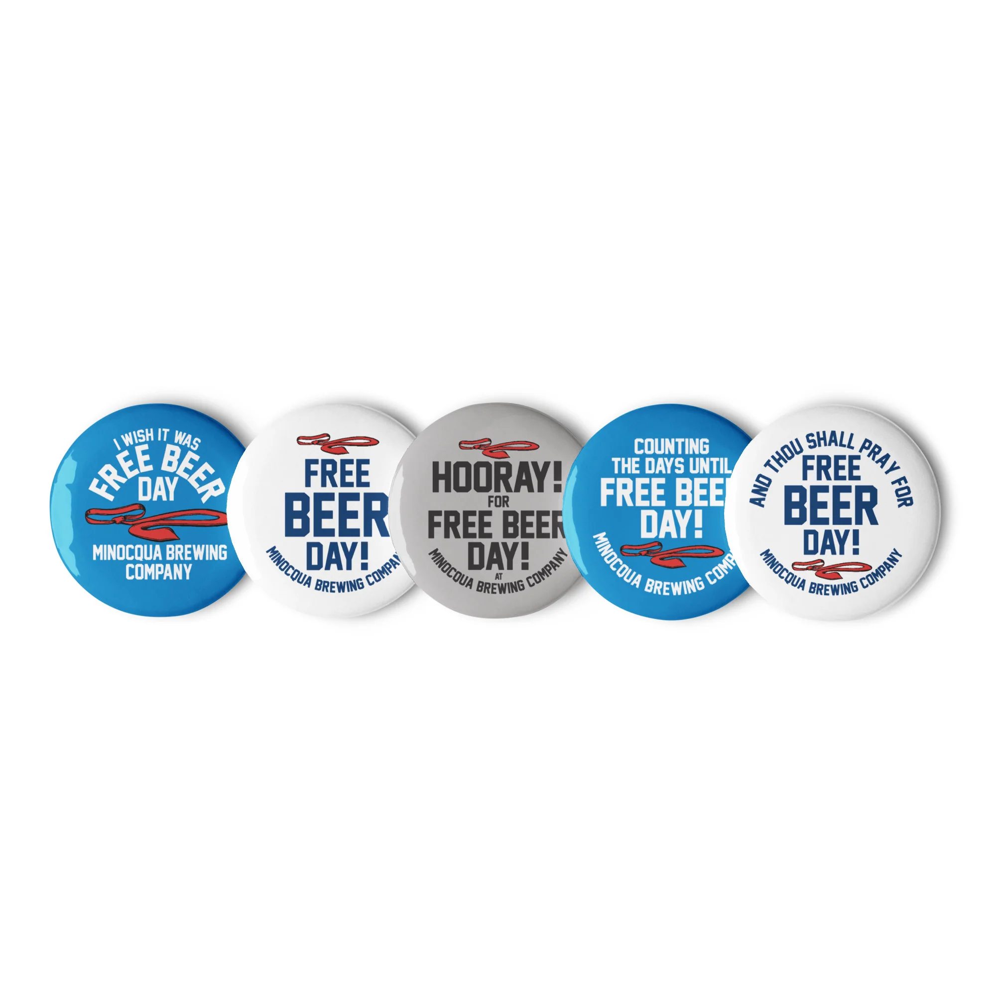 Free Beer Day Pin Button Set