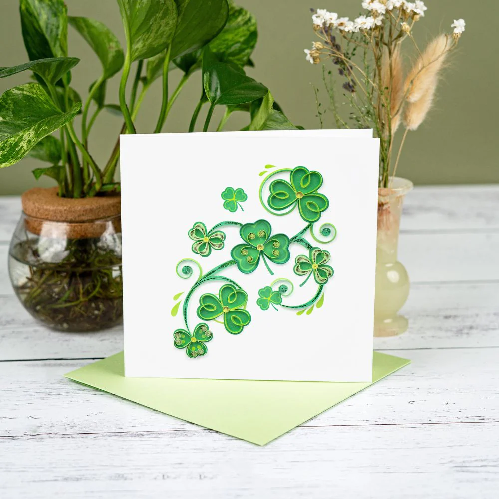 Shamrocks Quilled Greeting Card - Image 2