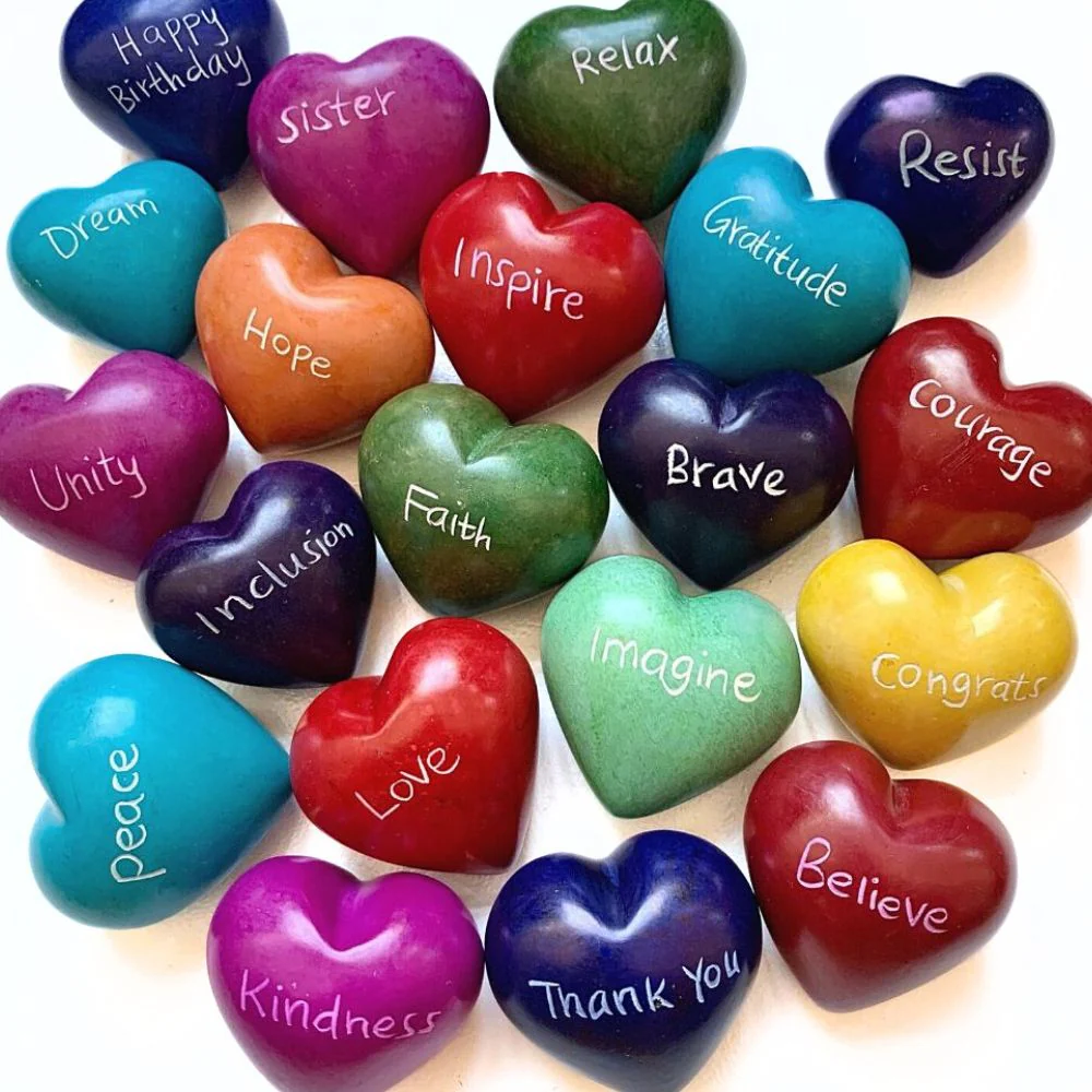 Small Word Soapstone Heart - Pick your Favorite