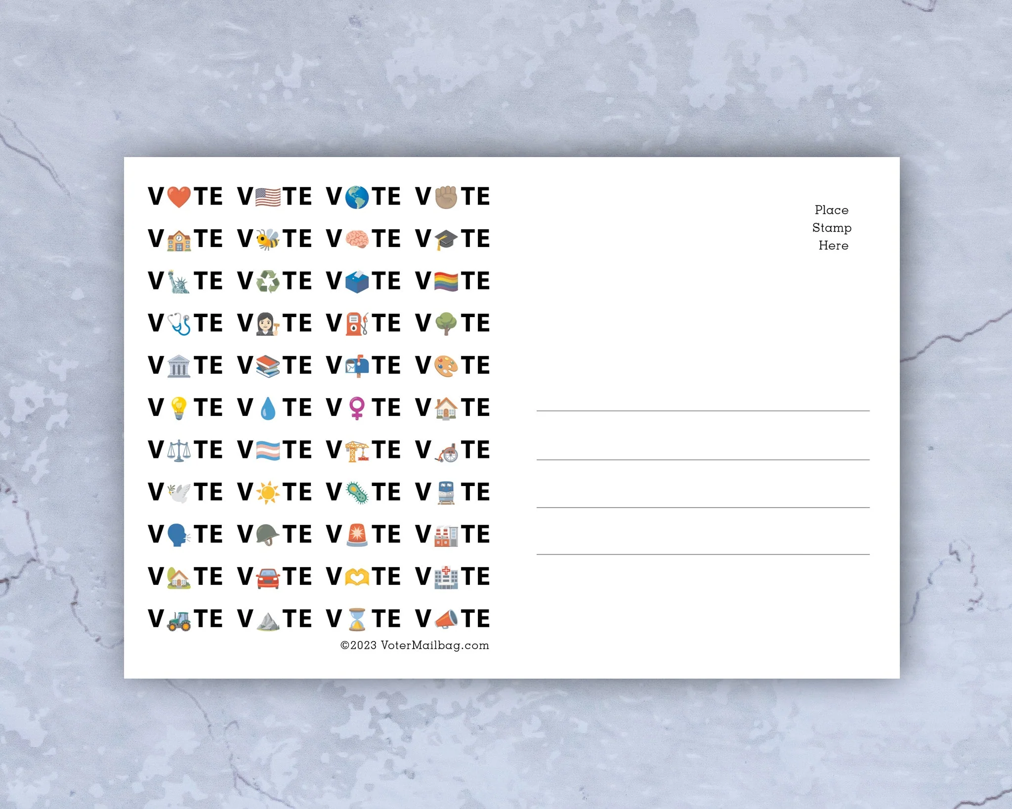 Voter Postcard Variety Pack – 125 Bulk Postcards, 5 Designs | Voter Mailbag - Image 6