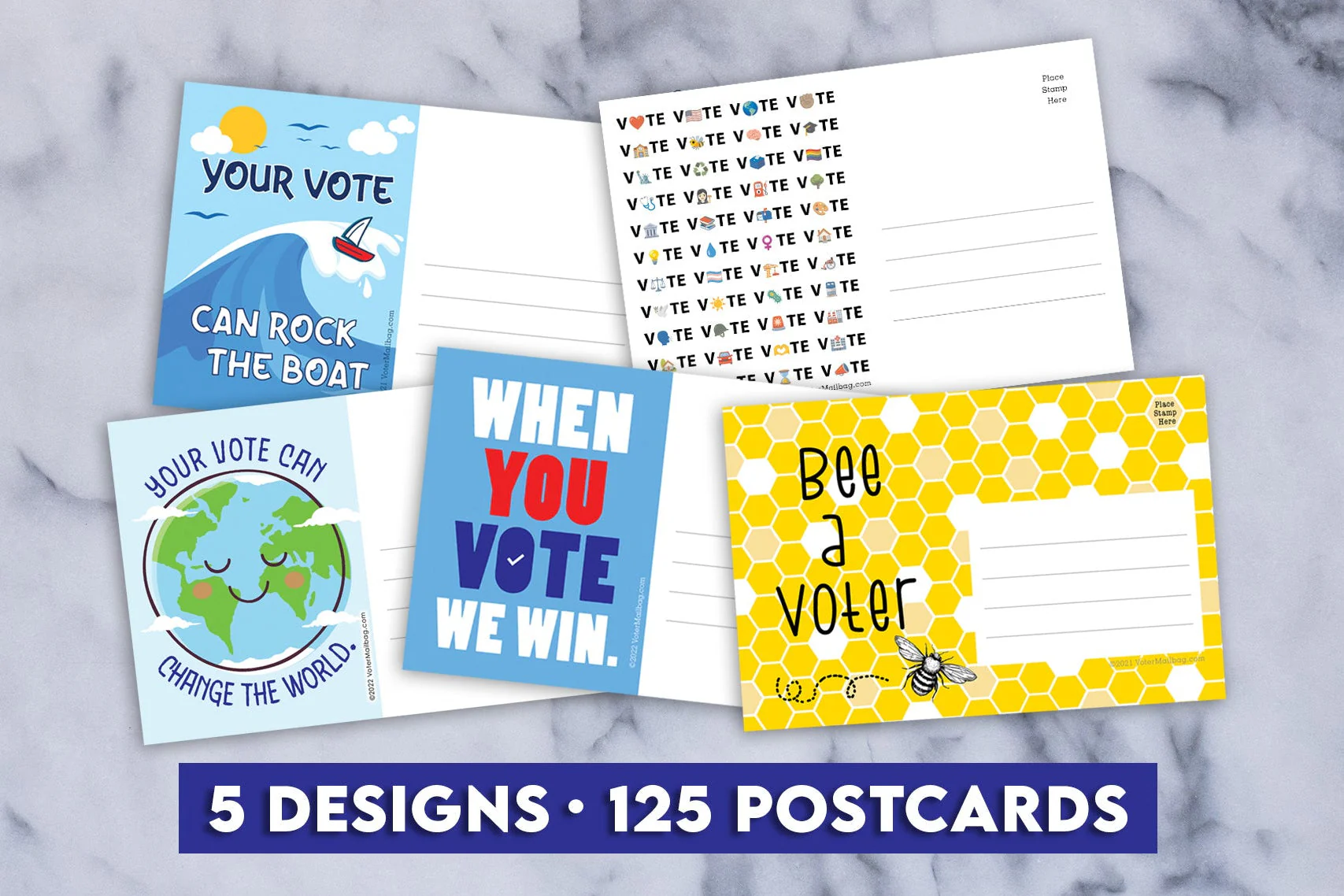 Voter Postcard Variety Pack – 125 Bulk Postcards, 5 Designs | Voter Mailbag - Image 7