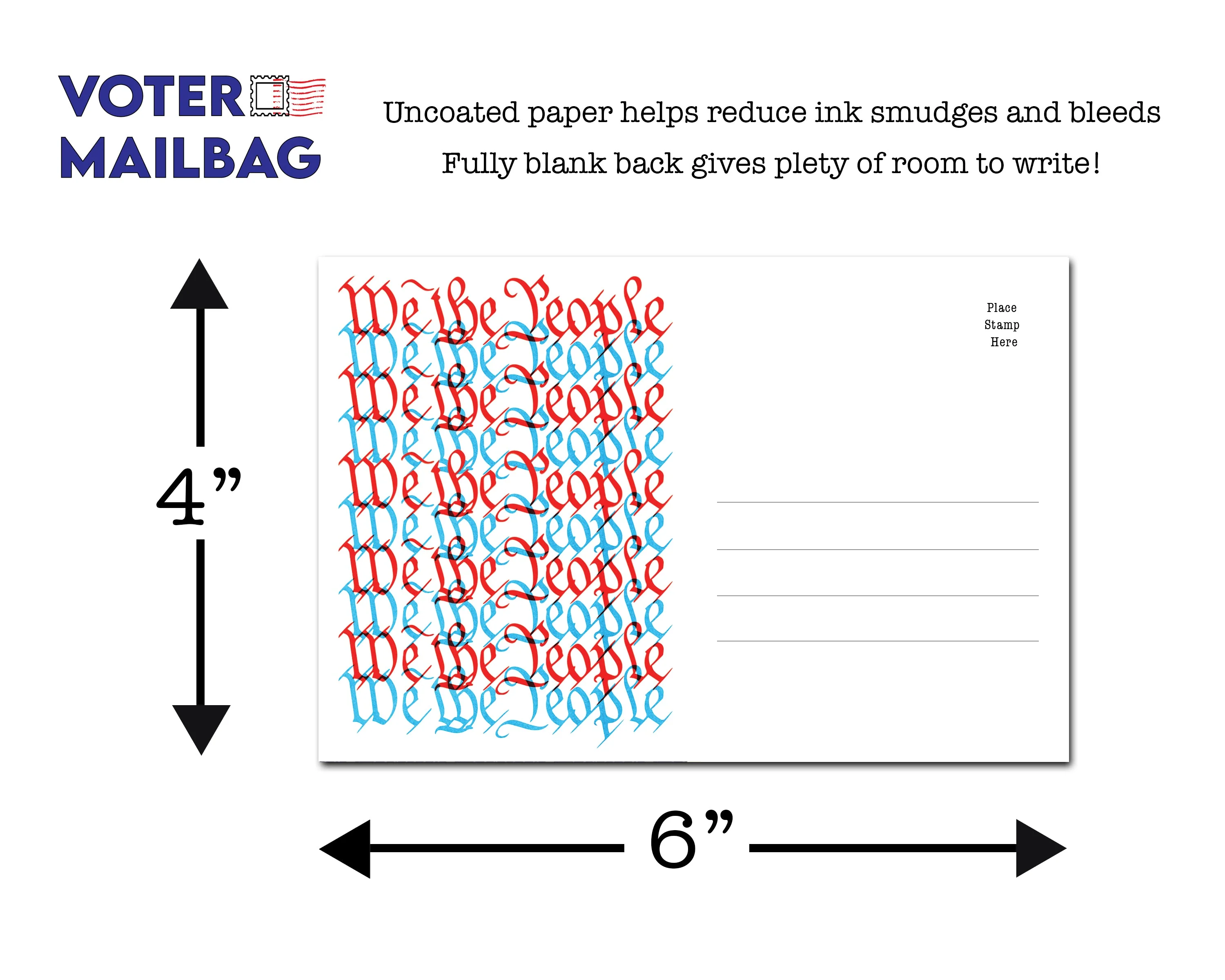 We The People – Blank 4x6 Voter Postcards | Voter Mailbag - Image 2