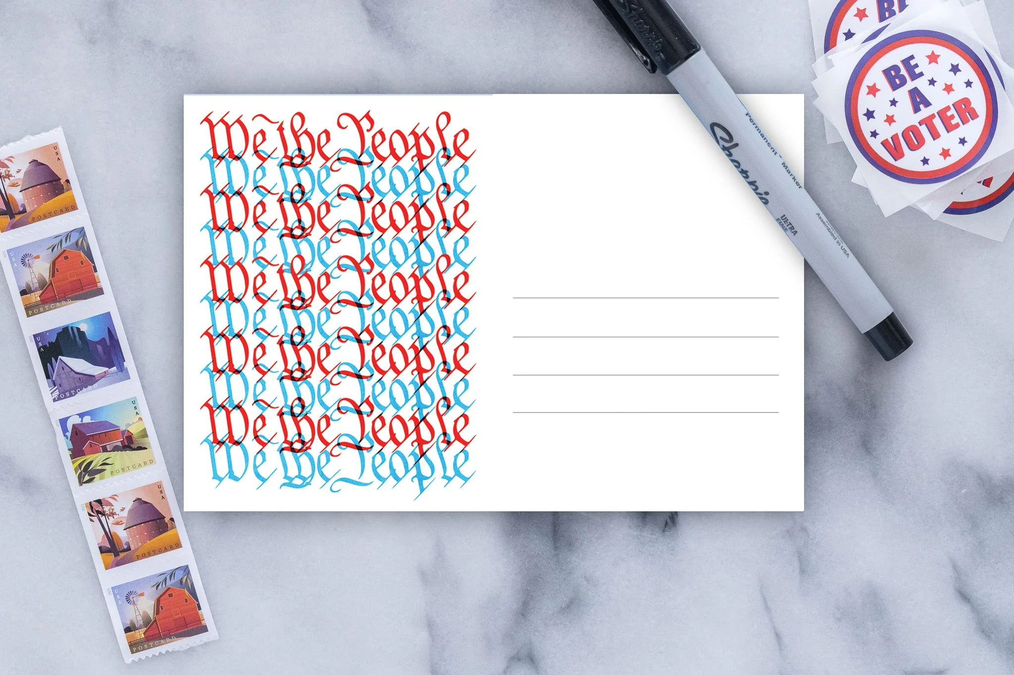 We The People – Blank 4x6 Voter Postcards | Voter Mailbag - Image 4