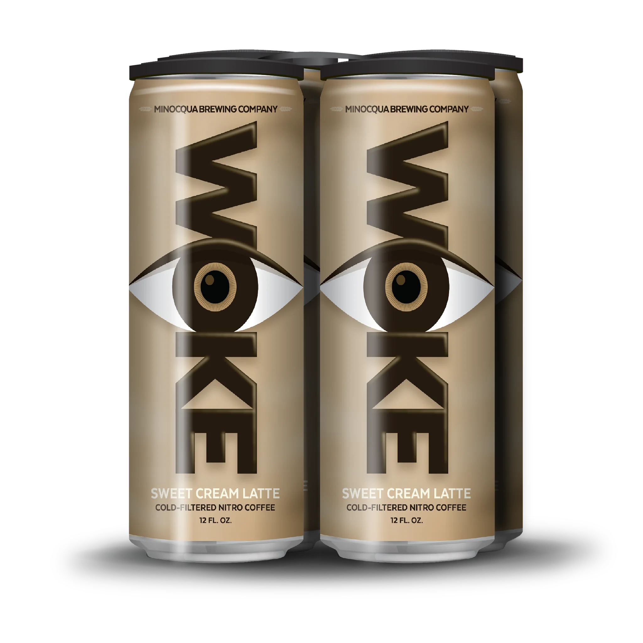 WOKE Oat Milk Sweet Cream Canned Coffee, 12oz, 4-pack