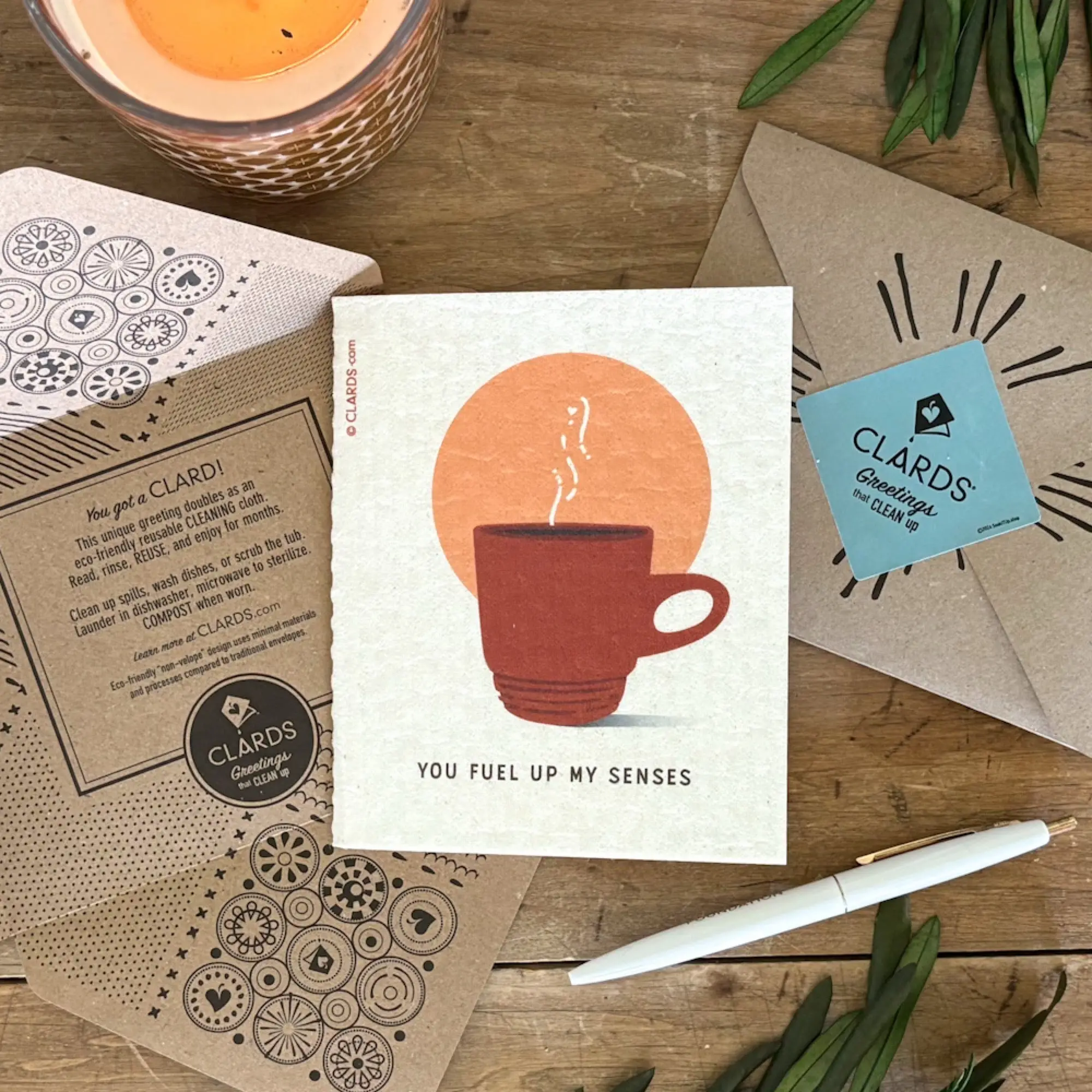 You Fuel Up My Senses Greeting Card Turns Swedish Sponge Cloth | Soak iT Up Clard® - Image 4
