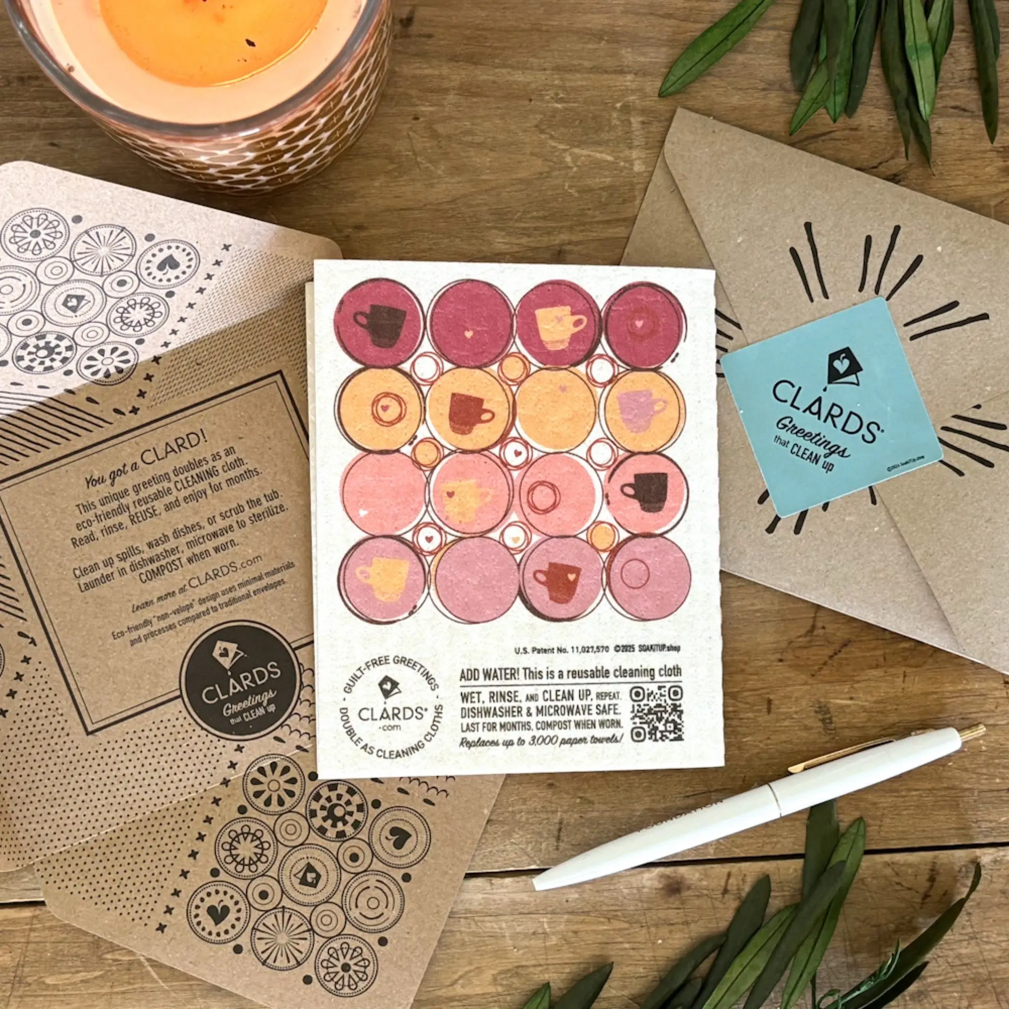 You Fuel Up My Senses Greeting Card Turns Swedish Sponge Cloth | Soak iT Up Clard® - Image 5