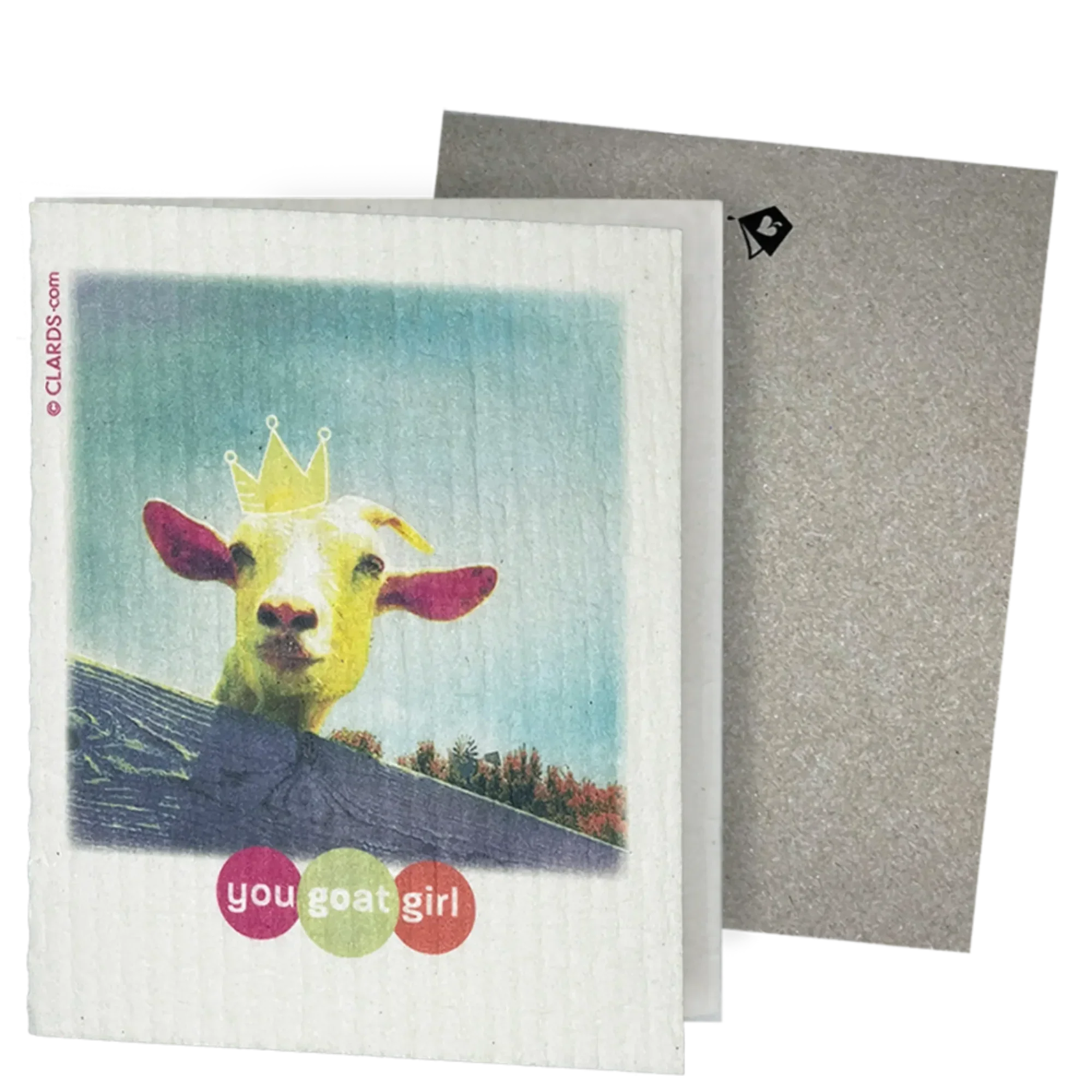 You GOat Girl Greeting Card Turns Into a Swedish Sponge Cloth | Soak iT Up Clard®