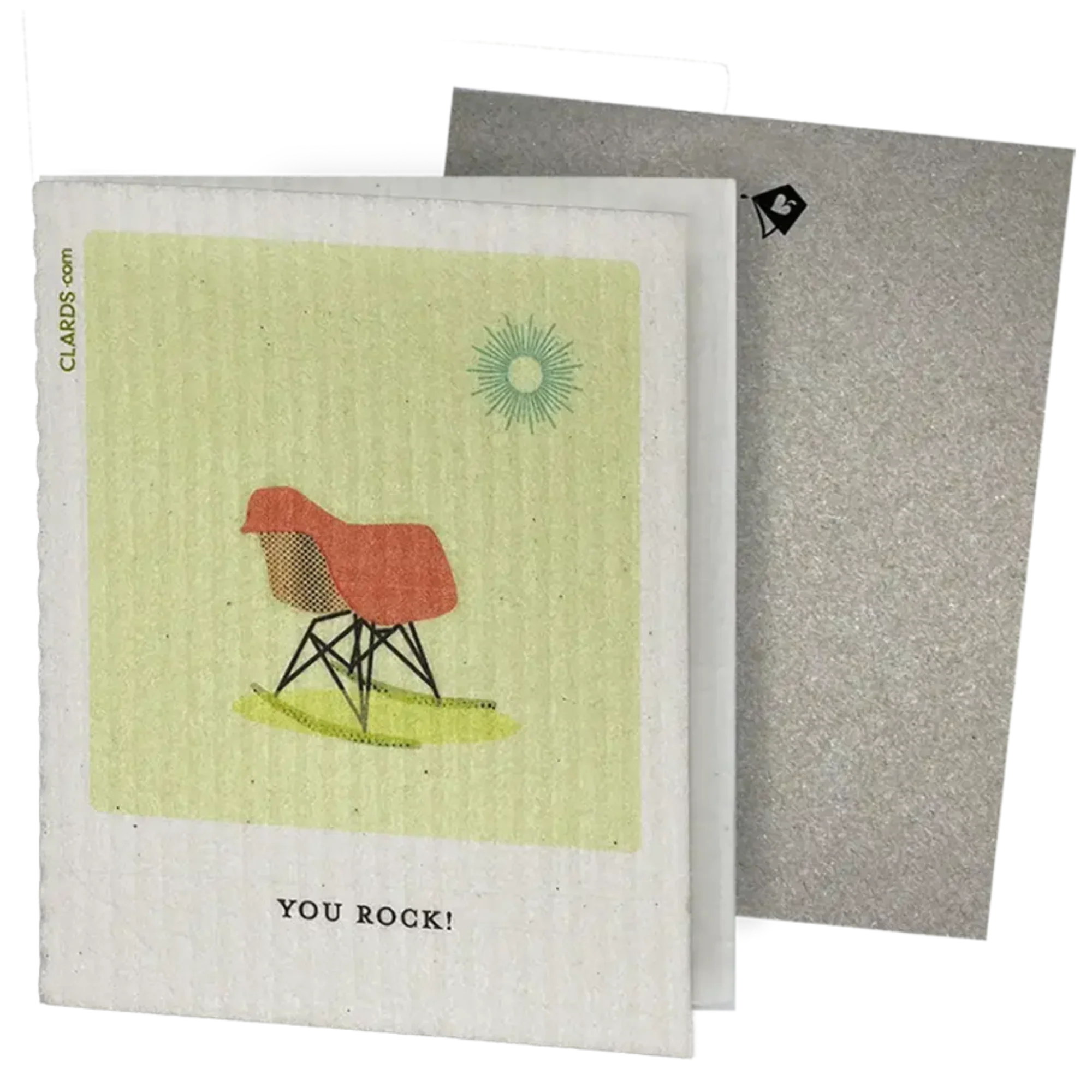 Eco-Greetings Turn Cleaning Cloths-You Rock! Mid-mod Rocker | Soak iT Up Clards®